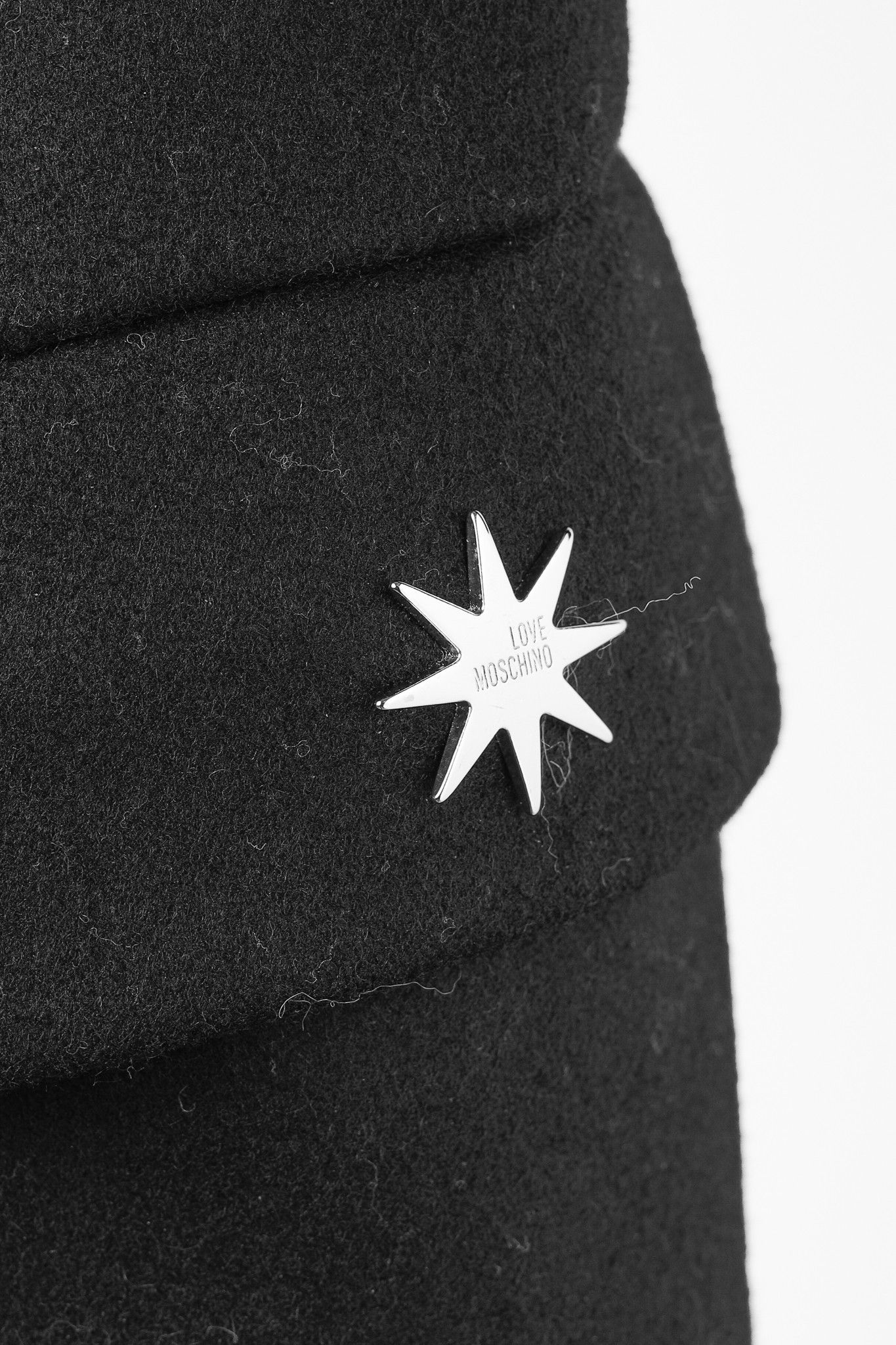 Love Moschino Love Moschino Silver Octagram Black Wool Tailored Coat Size S / US 4 / IT 40 - 8 Thumbnail