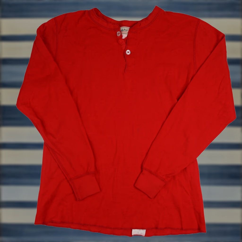 Vintage VINTAGE L.L.Bean Henley Under Shirt Men's Red L Regular Shirt 9/10 - Large Size US L / EU 52-54 / 3 - 1 Thumbnail