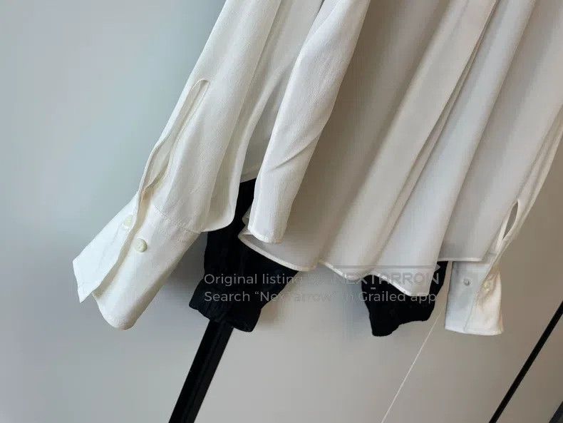 Brunello Cucinelli Brunello Cucinelli White Basic Silk Shirt Size S / US 4 / IT 40 - 7 Thumbnail