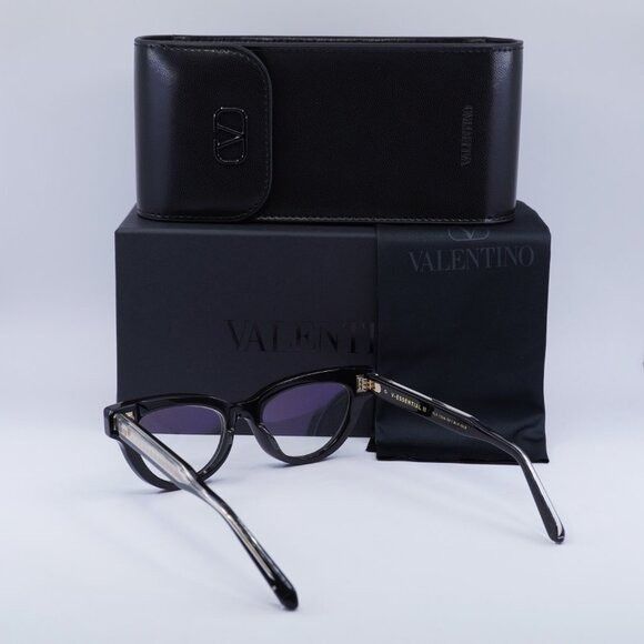Valentino Valentino V-ESSENTIAL II VLX-124A Eyeglasses Shiny Black 50m Size ONE SIZE - 9 Thumbnail