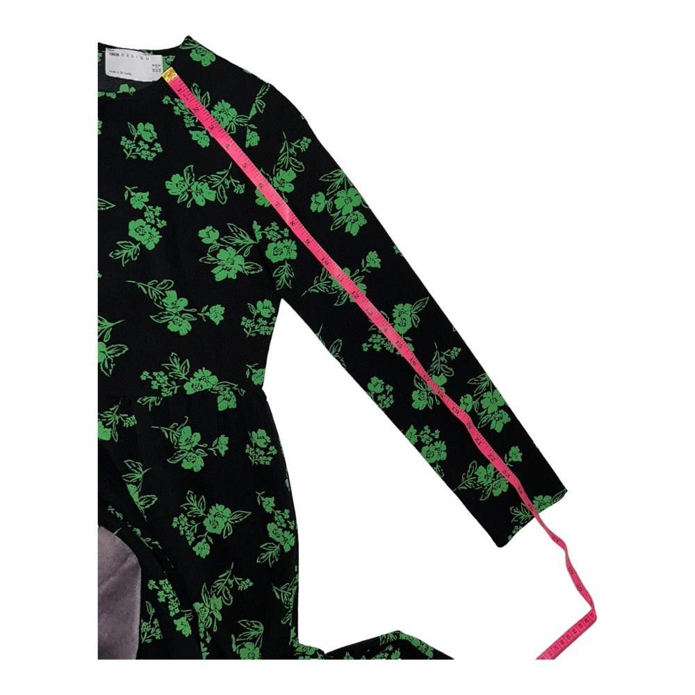 Asos ASOS l Black/Green Floral Print Maxi Dress Size 0 Size XS / US 0-2 / IT 36-38 - 6 Thumbnail
