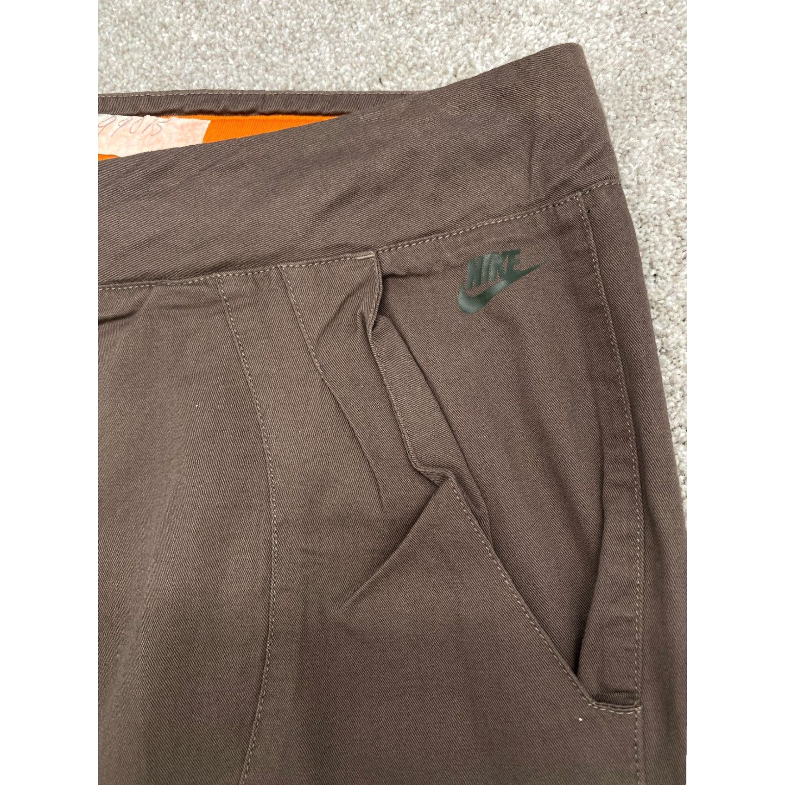Nike Nike Sportswear Shorts Bermuda Women L Brown 12-14 Knit Cotton Polyester Athletic Golf Pockets Drawstring Front Size 36" / US 14 / IT 50 - 5 Thumbnail