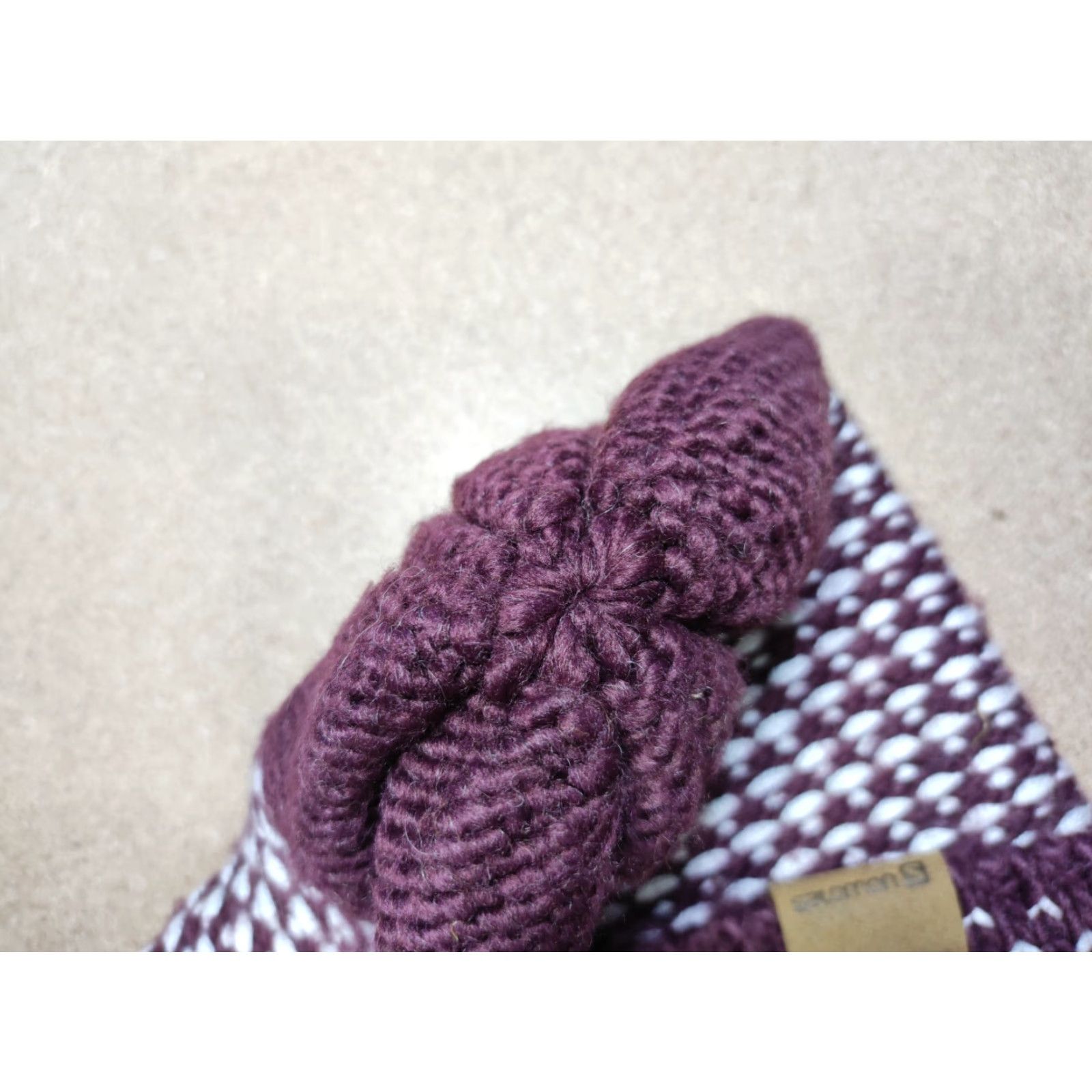 Salomon VINTAGE Salomon Beanie Hat Unisex Adults One Size Polka Dot Knit Size ONE SIZE - 5 Thumbnail