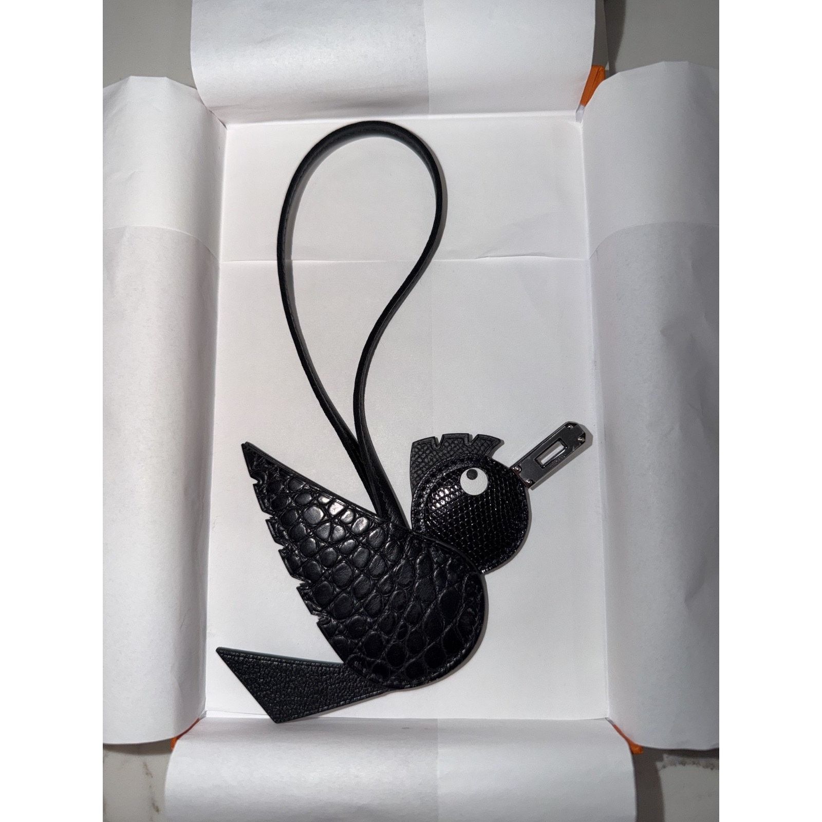 Hermes Hermes Birdy Birdie Black Alligator Lizard Chevre Bag Charm Size ONE SIZE - 2 Thumbnail