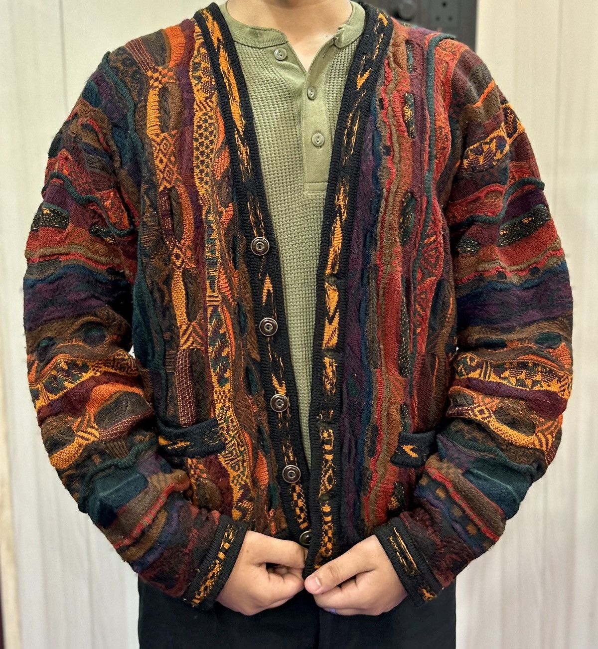Coogi CRAZY RARE VINTAGE COOGI 3D CABLE KNIT CARDIGAN Size US M / EU 48-50 / 2 - 1 Thumbnail