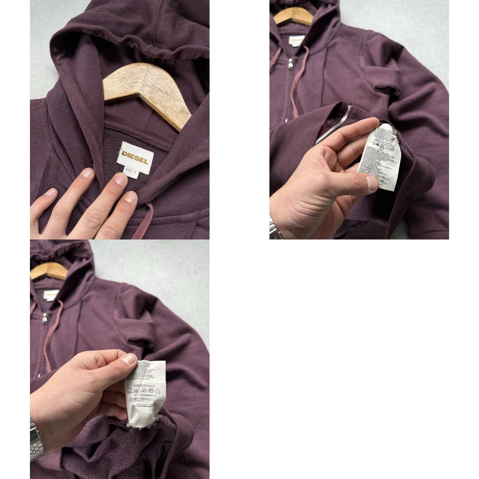 Diesel Diesel Full Zip Hoodie Men’s Vintage Y2K Graphic Print Pullover Brown S Hoodie Mens Diesel Vintage Hoodie Big Logo 90s Size US S / EU 44-46 / 1 - 8 Thumbnail