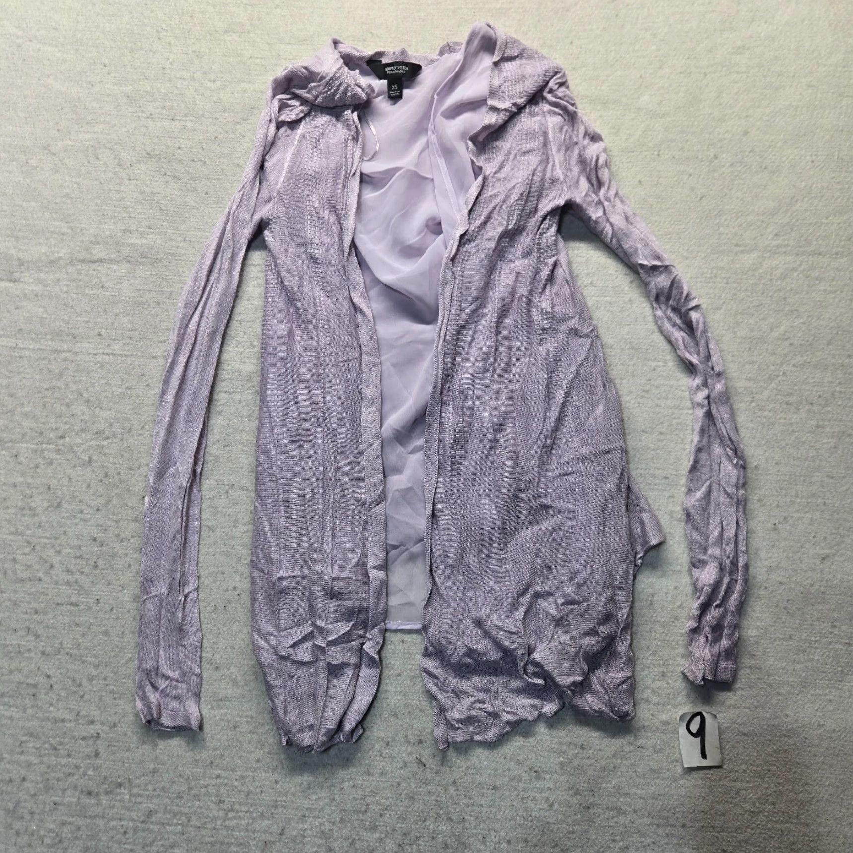 Vera Wang Vera Wang Simply Vera Purple Open Cardigan Double Layer Women's XS Extra Small Cardigan Open Purple Vera Wang Women XS Purple Cardigan Size XS / US 0-2 / IT 36-38 - 2 Thumbnail