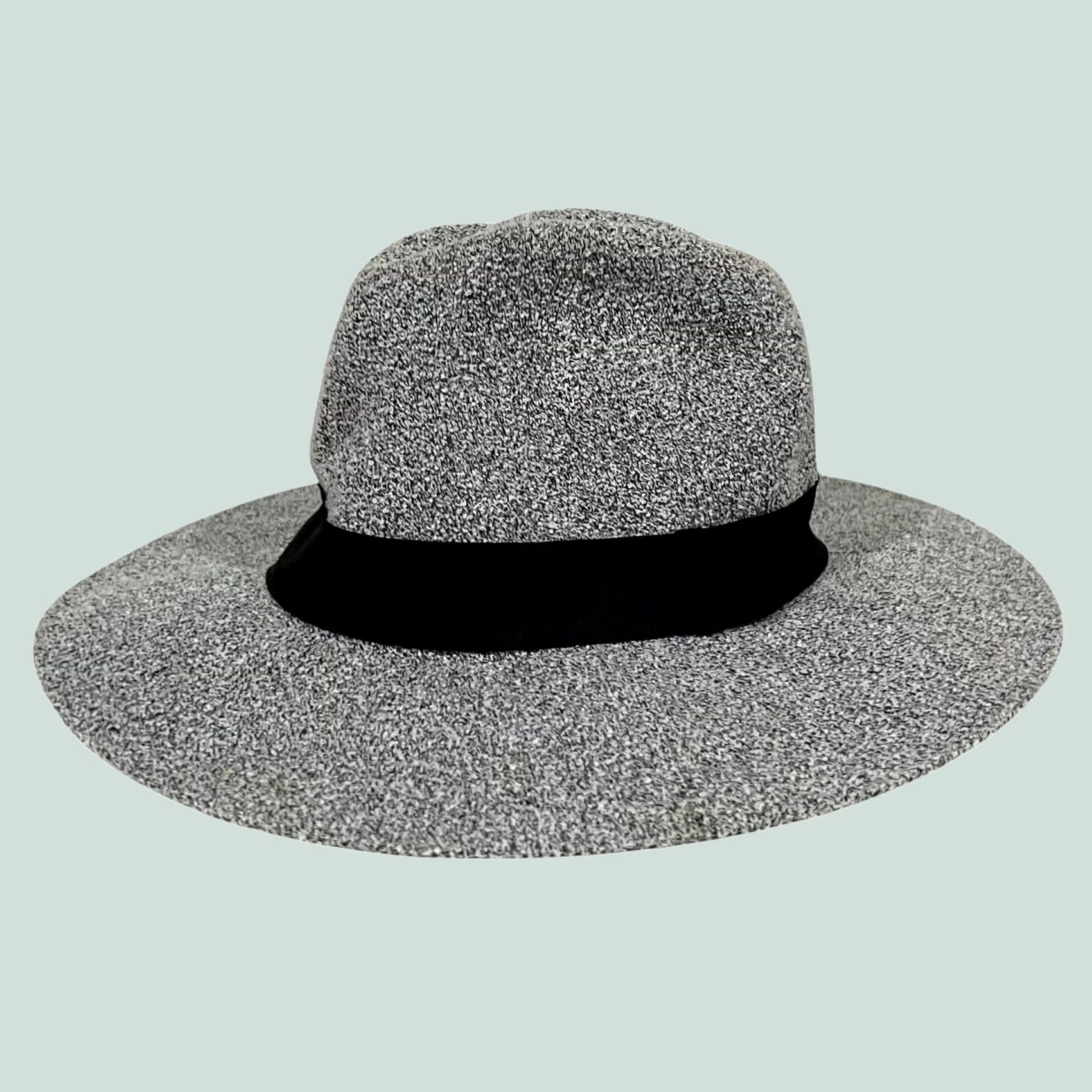 Free People Free People Fedora Hat Grey with Black Band One Size Womens Lightweight Cotton Blend 21" Circumference Size ONE SIZE - 1 Thumbnail