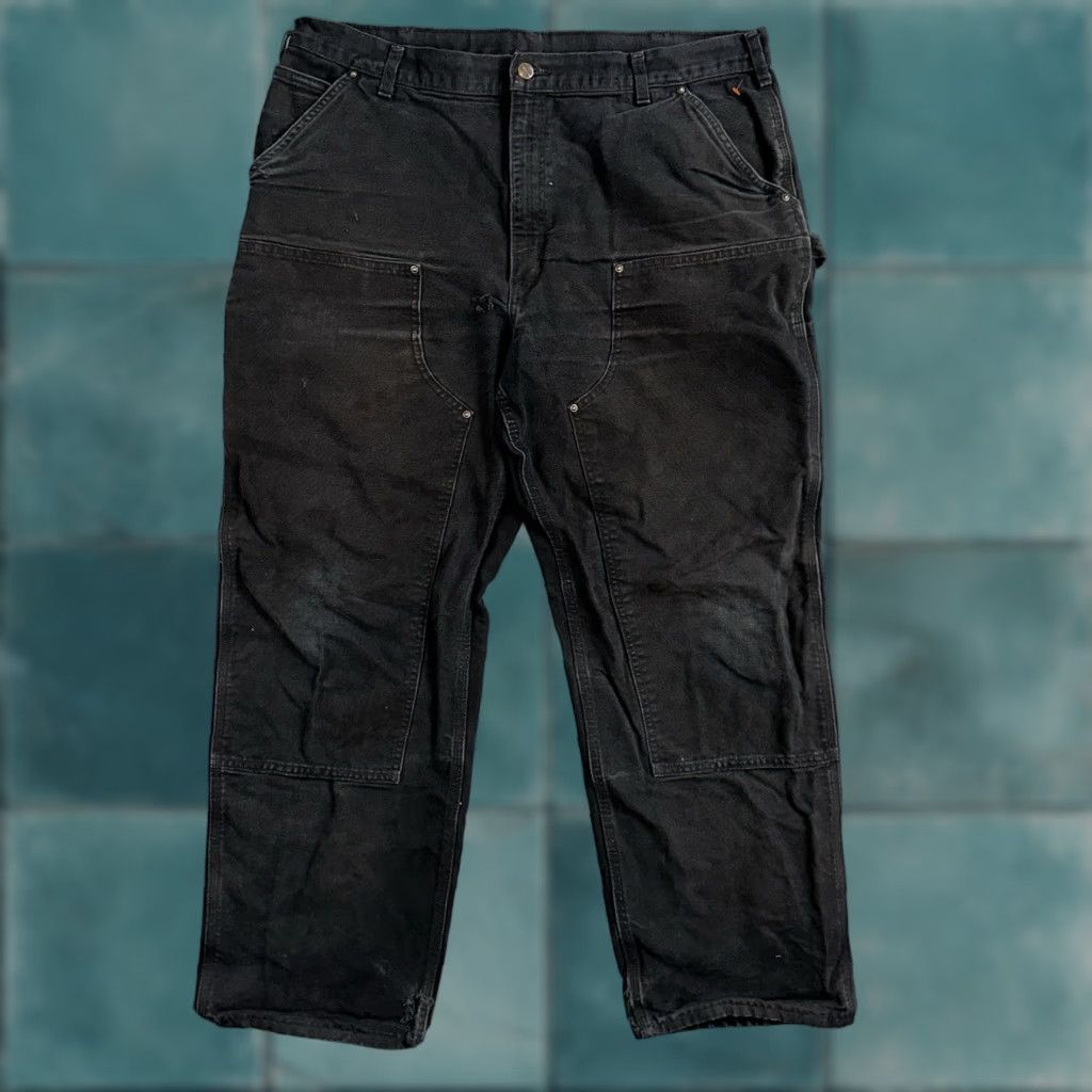 Carhartt VINTAGE Carhartt Pants Carpenter Straight Black 40x32 Men Regular Cotton Canvas Double Knee Belt Loops USA 40 32 B01 BLK Size US 40 / EU 56 - 1 Thumbnail