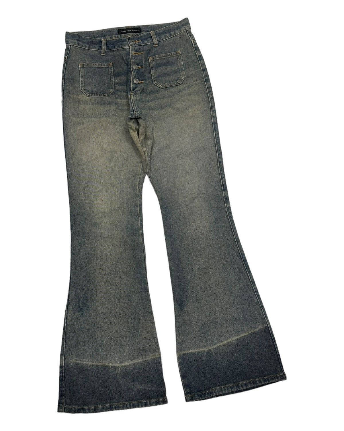 Hysteric Glamour × Japanese Brand SUPER FLARE JOUER AUX ECHECS FADED DISTRESS BUSH JEANS Size US 28 / EU 44 - 3 Thumbnail