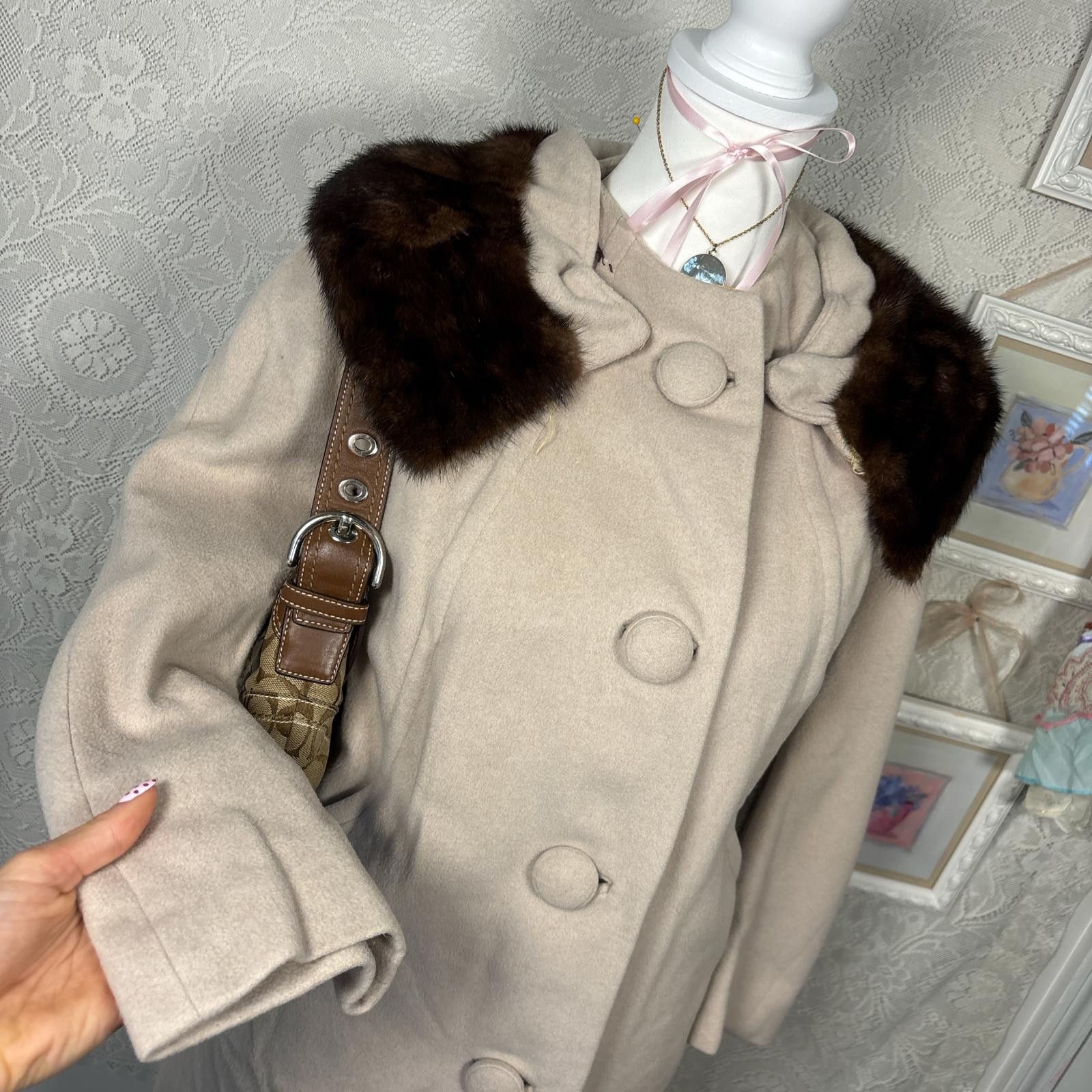 Other vintage cashmere and real fur long coat Size M / US 6-8 / IT 42-44 - 1 Thumbnail
