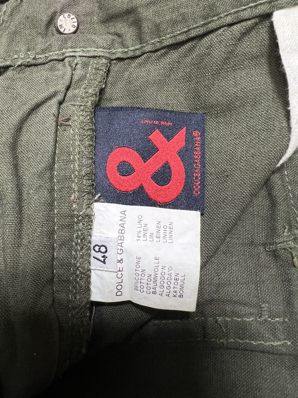 Dolce & Gabbana Dolce & Gabbana - Cotton Linen Olive Military Cargo Pants Size US 32 / EU 48 - 20 Thumbnail