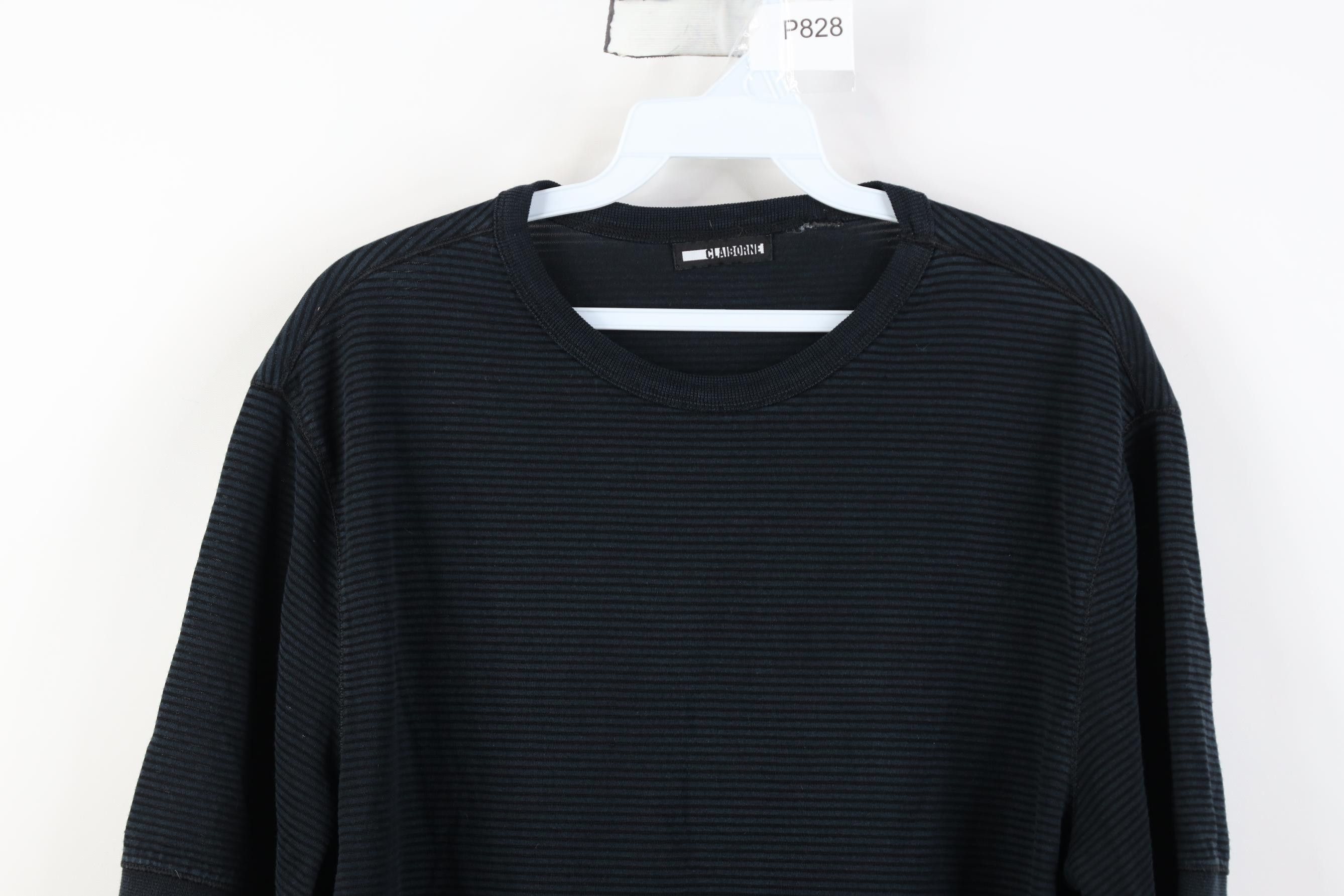 Vintage Vintage 90s Streetwear Ribbed Knit Ringer T-Shirt Black Size US M / EU 48-50 / 2 - 2 Thumbnail