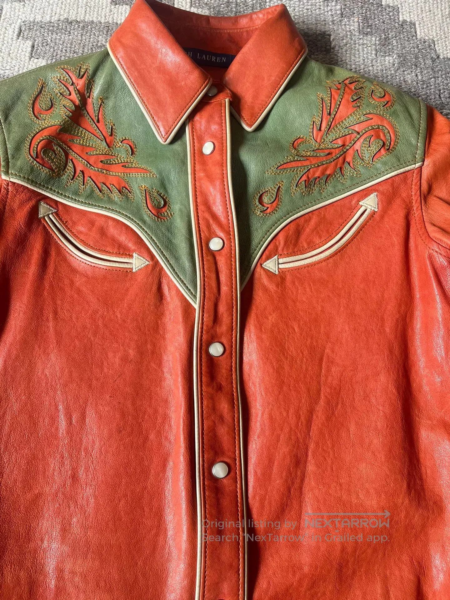 RRL Ralph Lauren Ralph Lauren RRL Western Leather Shirt. Size XL / US 12-14 / IT 48-50 - 2 Thumbnail