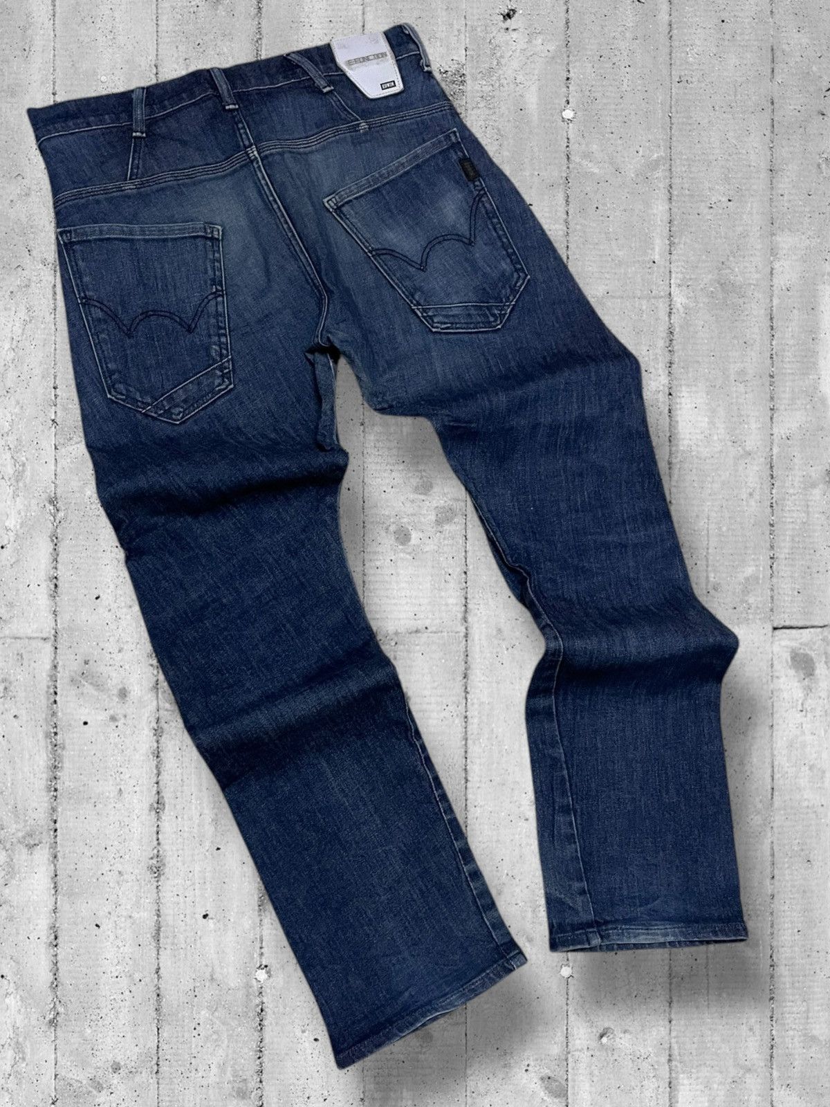 Designer × Edwin × Vintage Vintage 90s Designer Japan Edwin Efunction Wild Leg Og Style Size US 31 - 9 Thumbnail
