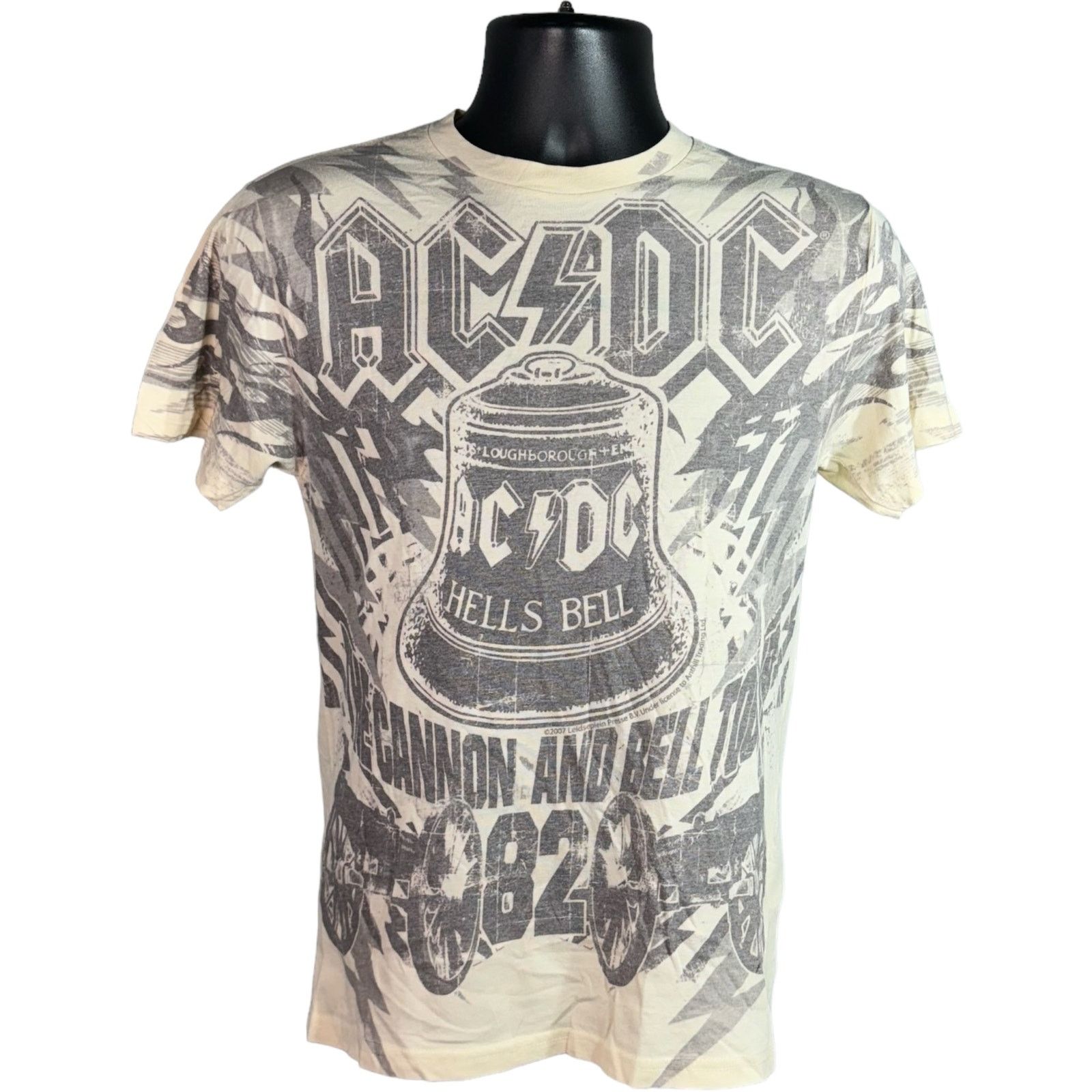 AC/DC Maglietta Uomo Rockware Fitted | Colore Nero, Taglia S | 100% Cotone, Girocollo Club, Manica Corta | Merchandising Ufficiale