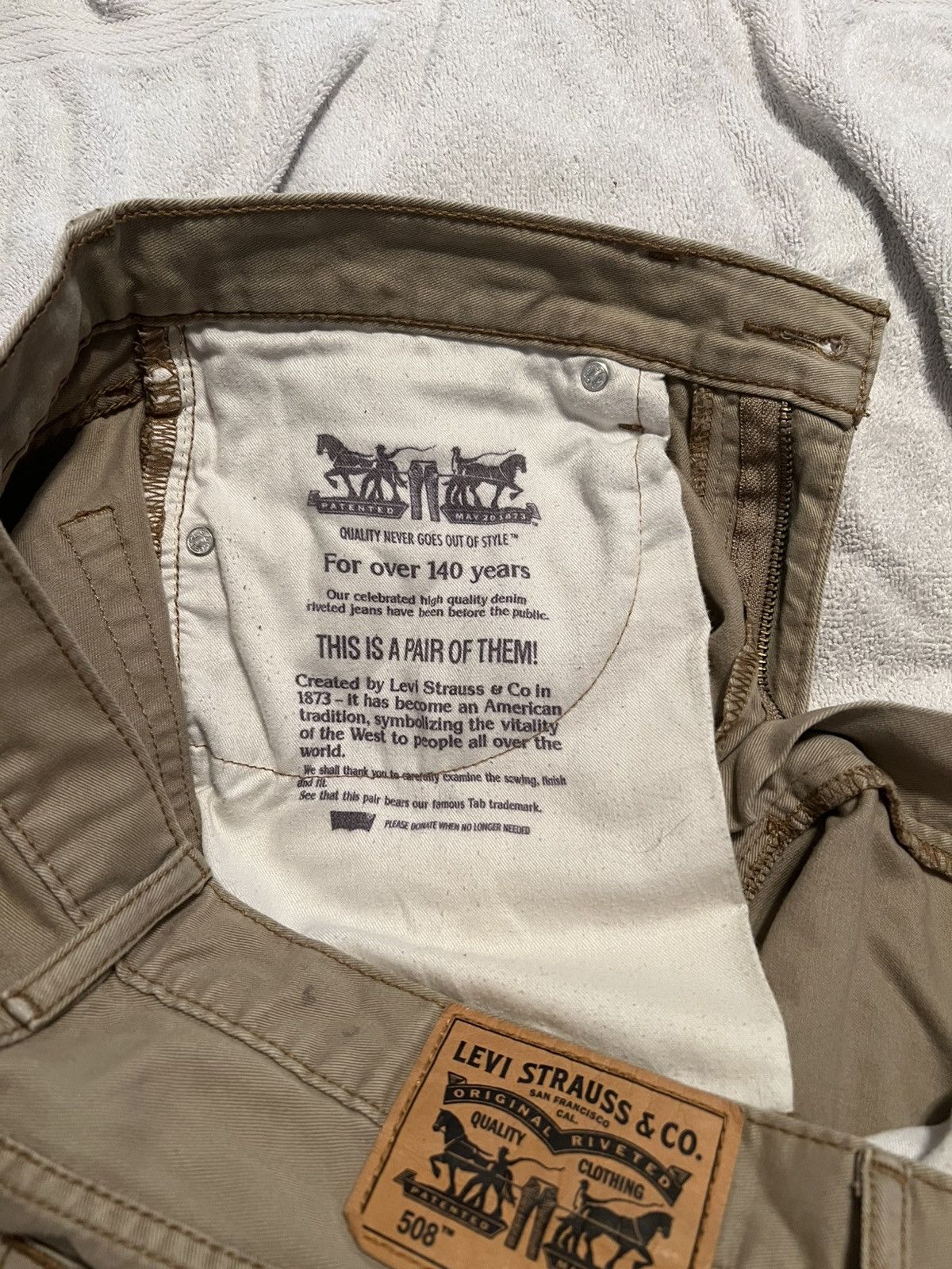 Levi's Levi’s 508 - Men’s Jeans - Khaki - 31x32 Size US 31 - 5 Thumbnail