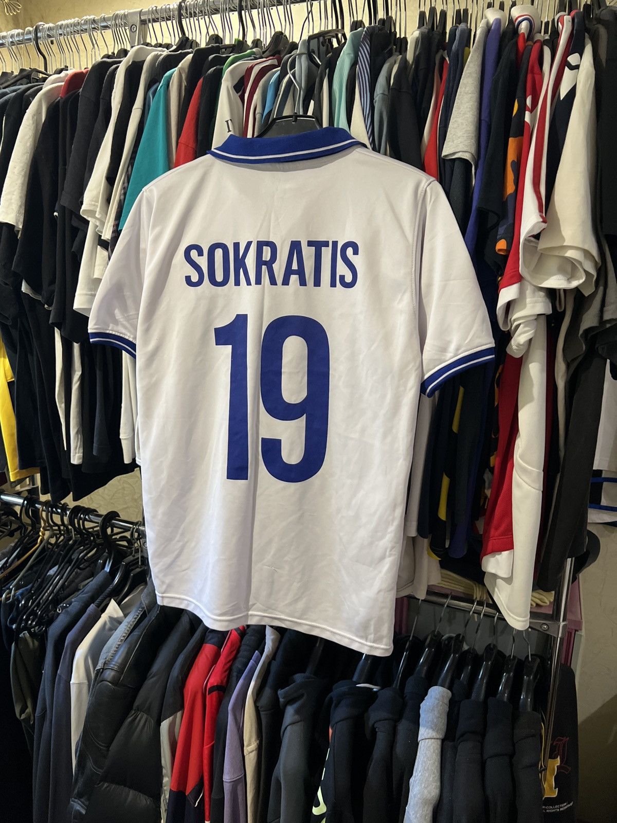 Vintage VNTG GREECE NATIONAL TEAM #19 SOKRATIS HOME FOOTBALL SHIRT Size US S / EU 44-46 / 1 - 9 Thumbnail