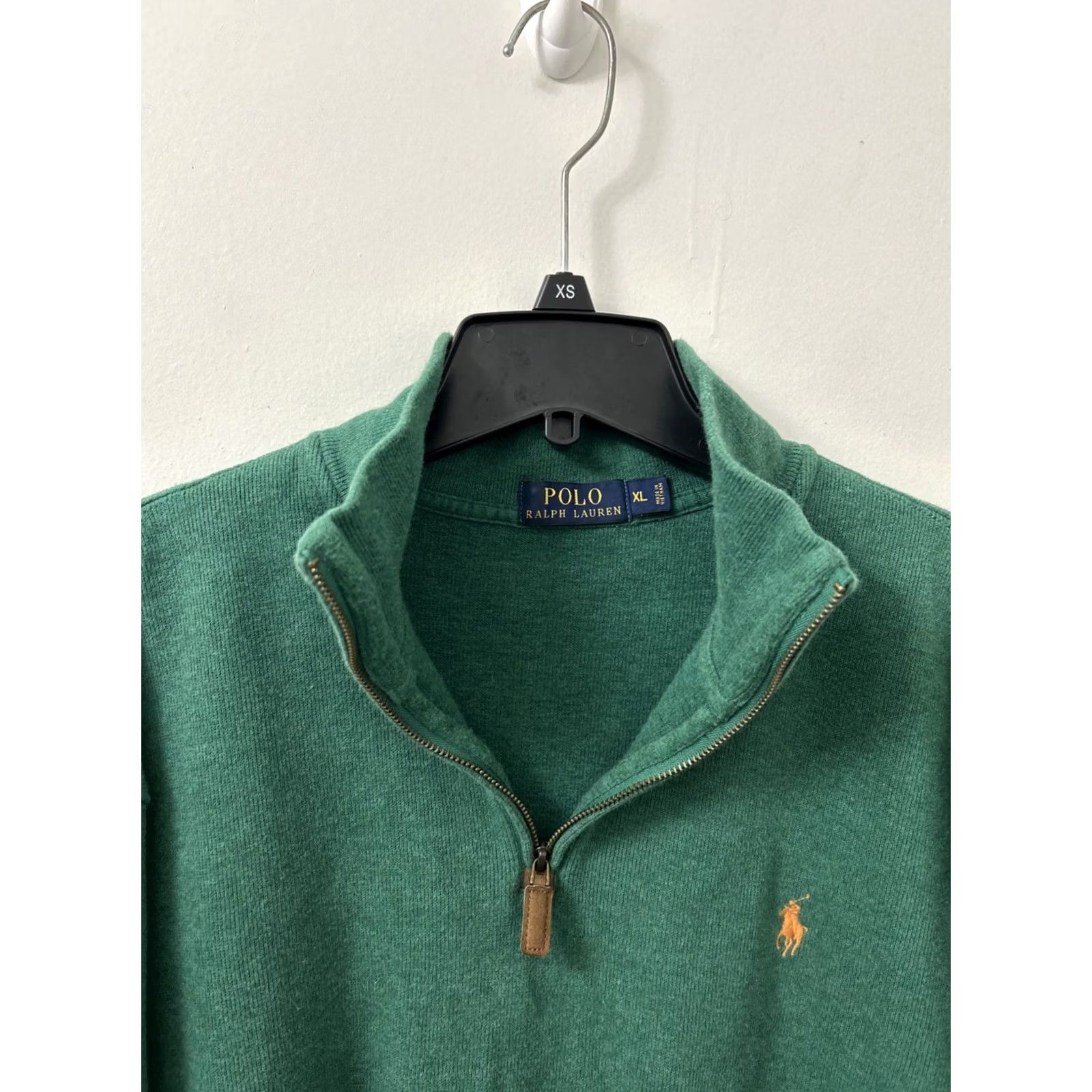 Ralph Lauren Polo Ralph Lauren Sweater Mens XL Green 1/4 Zip Pullover Rib Knit High Neck Long Sleeve Embroidered Pony Logo Classic Preppy Size US XL / EU 56 / 4 - 5 Thumbnail