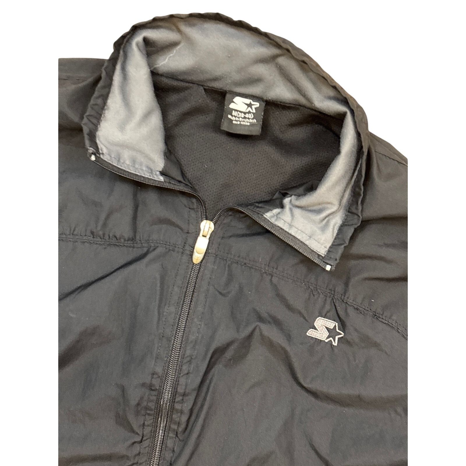 Starter Starter Track Jacket Mens Medium Black Full Zip Windbreaker Size US M / EU 48-50 / 2 - 2 Thumbnail