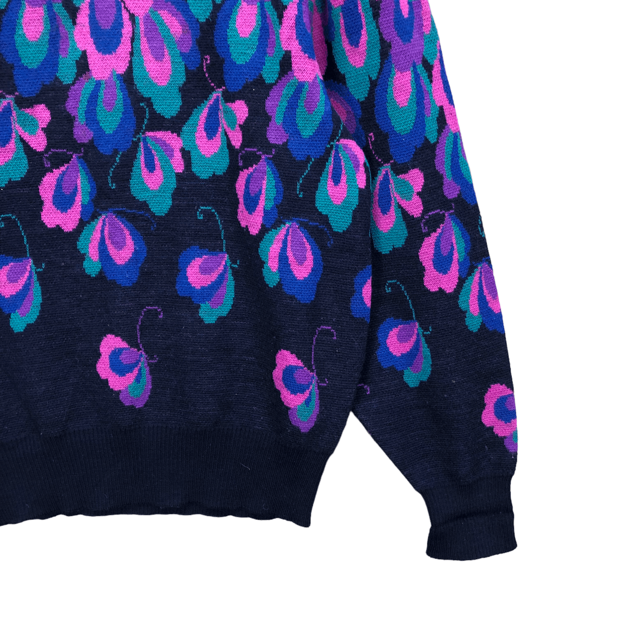 Japanese Brand NICE BUTTERFLY DESIGN KNIT SWEATER BY JACQUARD #5212-180 Size L / US 10 / IT 46 - 5 Thumbnail