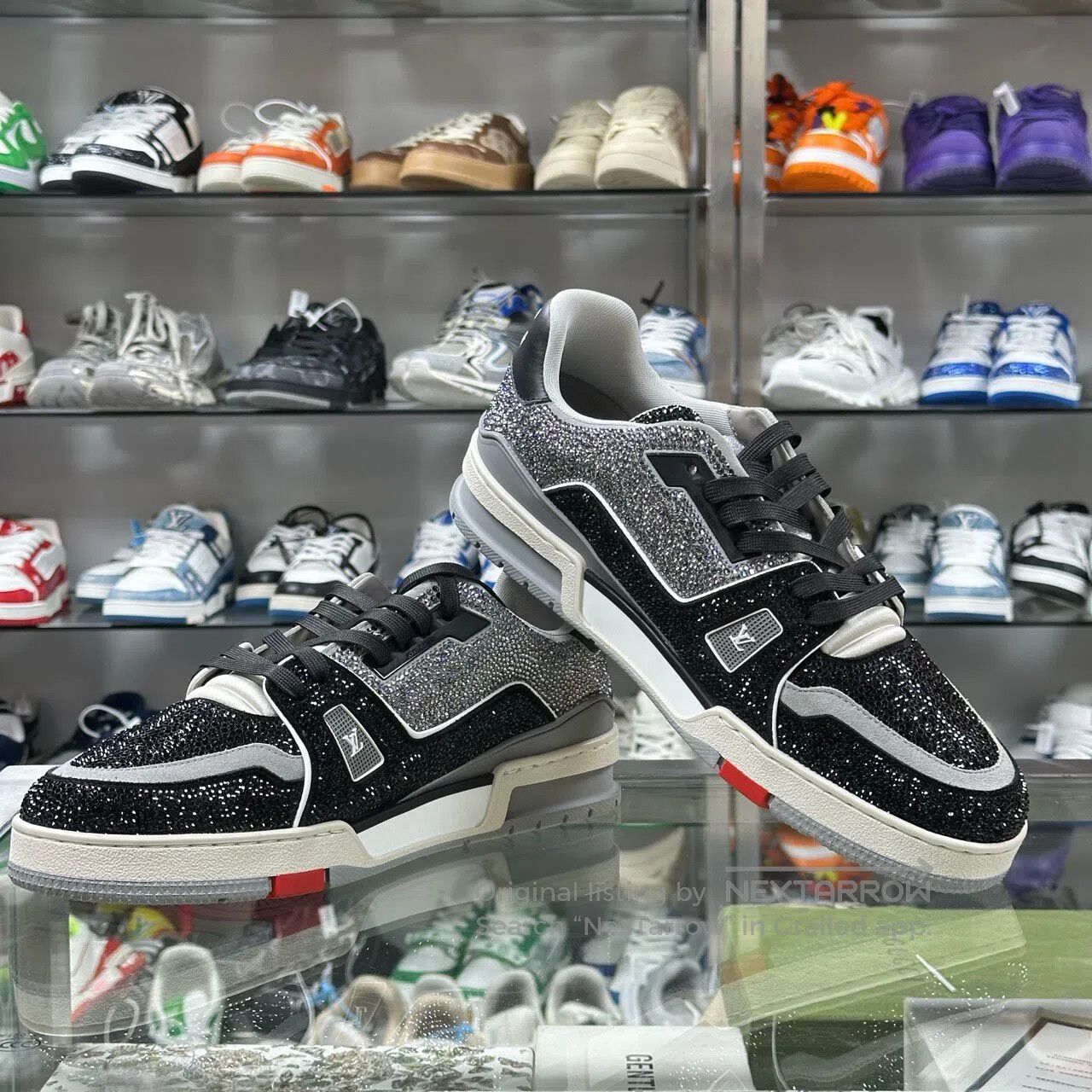 Louis Vuitton Louis Vuitton TRAINER Full Diamond Black Cement shoes Size US 11.5 / EU 44-45 - 2 Thumbnail