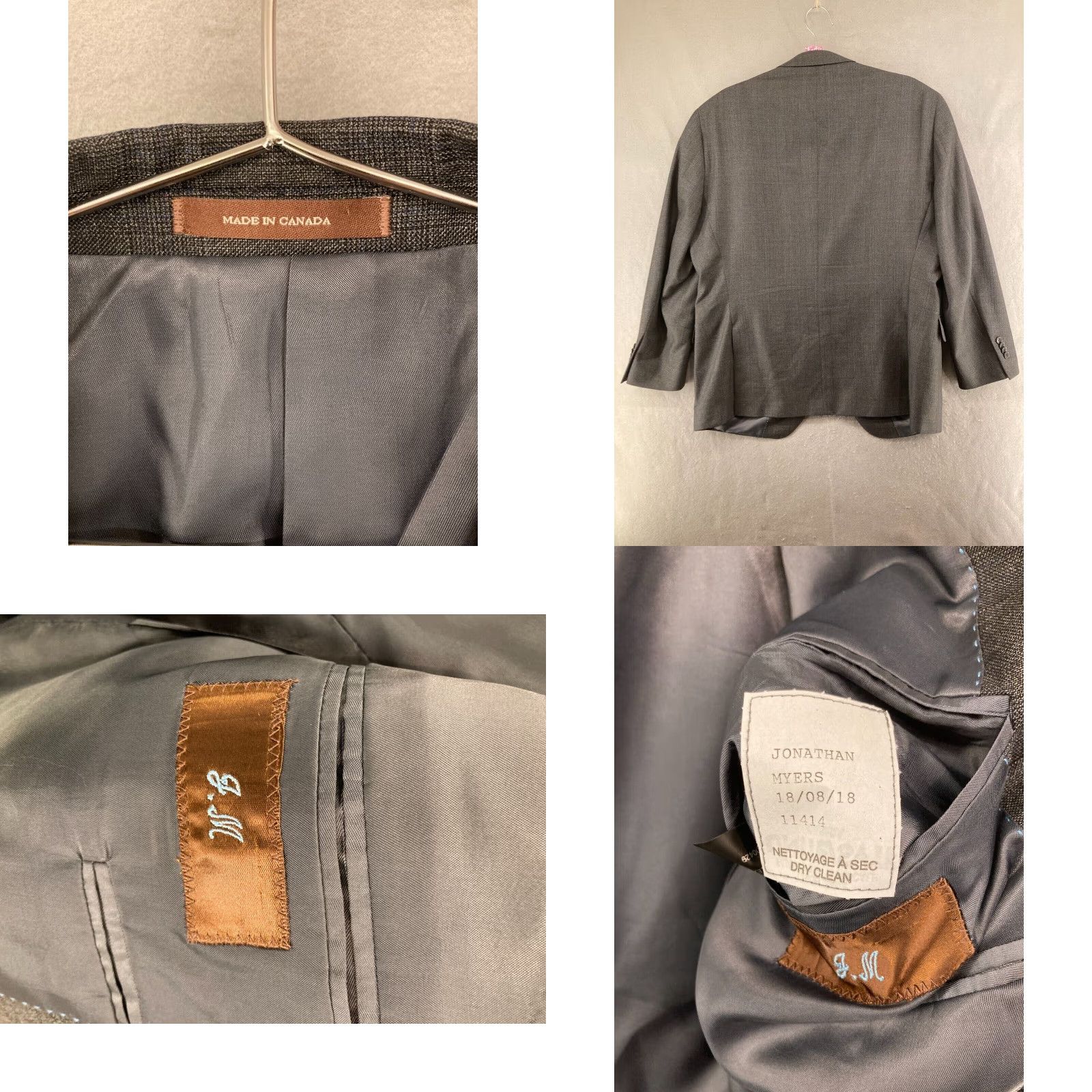 Peter Millar Peter Millar Mens Suit Jacket 46R Gray Wool Size 46R - 8 Thumbnail