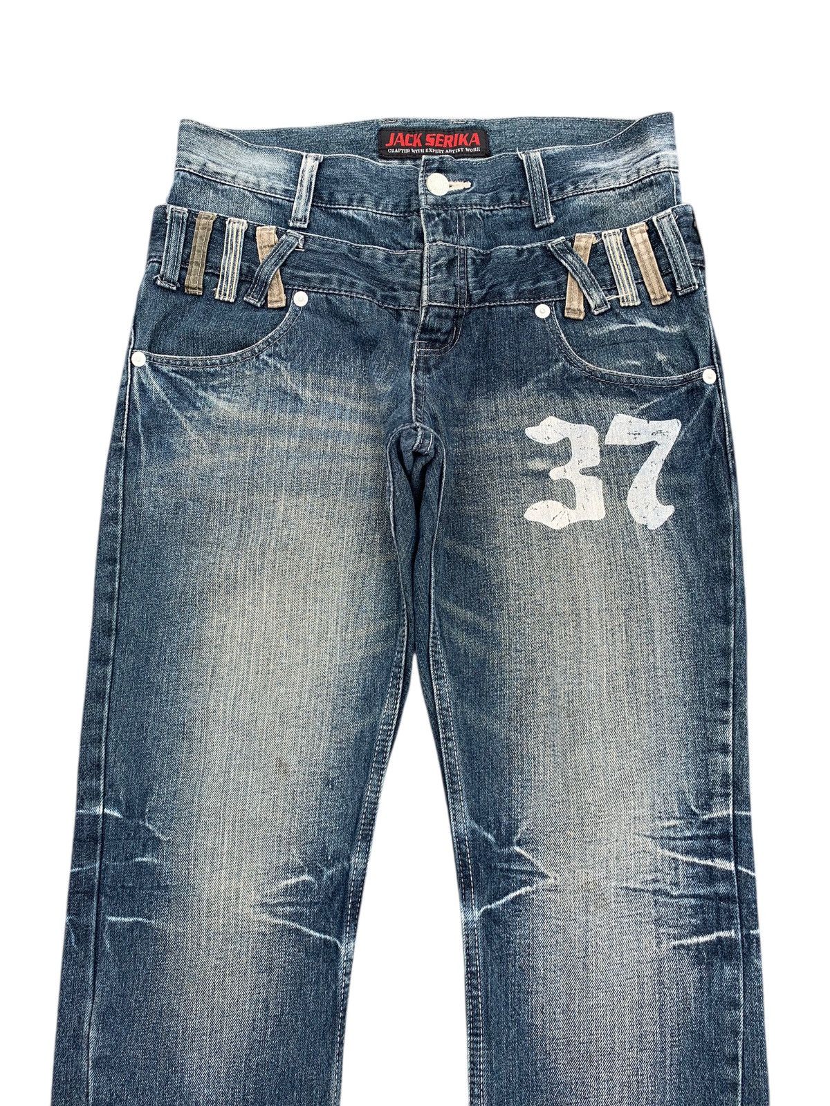 Tornado Mart FLARE JACK SERIKA DOUBLE WAIST WING PUNK DISTRESSED DENIM Size US 32 / EU 48 - 7 Thumbnail