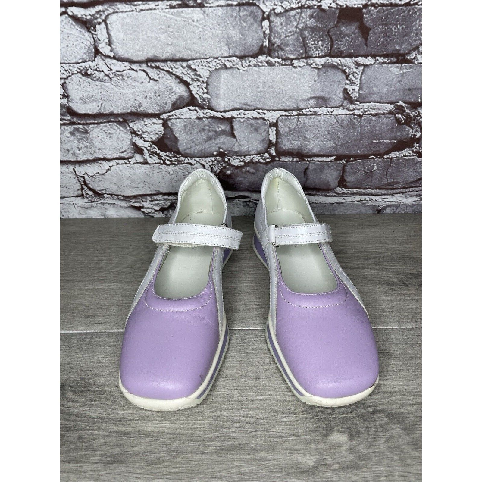 Other Halogen Purple Leather White MaryJane Strap Wedge Comfort Sh Size US 6 / IT 36 - 12 Thumbnail