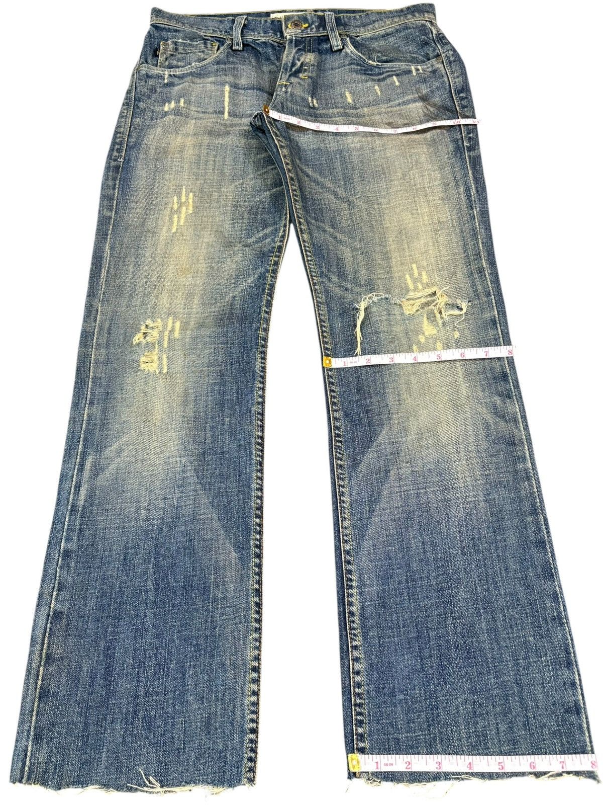 Japanese Brand Vintage Japanese Brand Mud Wash Distressed Loose Jeans Size US 31 - 12 Thumbnail