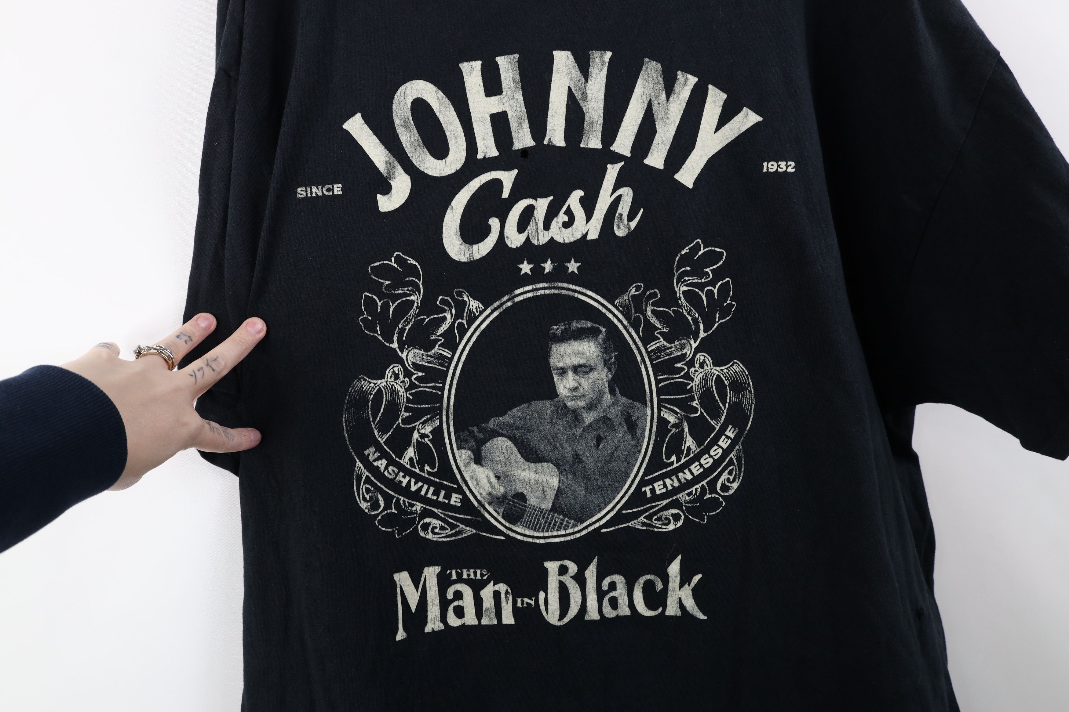 Vintage Retro Y2K The Man In Black Johnny Cash Band T-Shirt Black Size US XXL / EU 58 / 5 - 4 Thumbnail