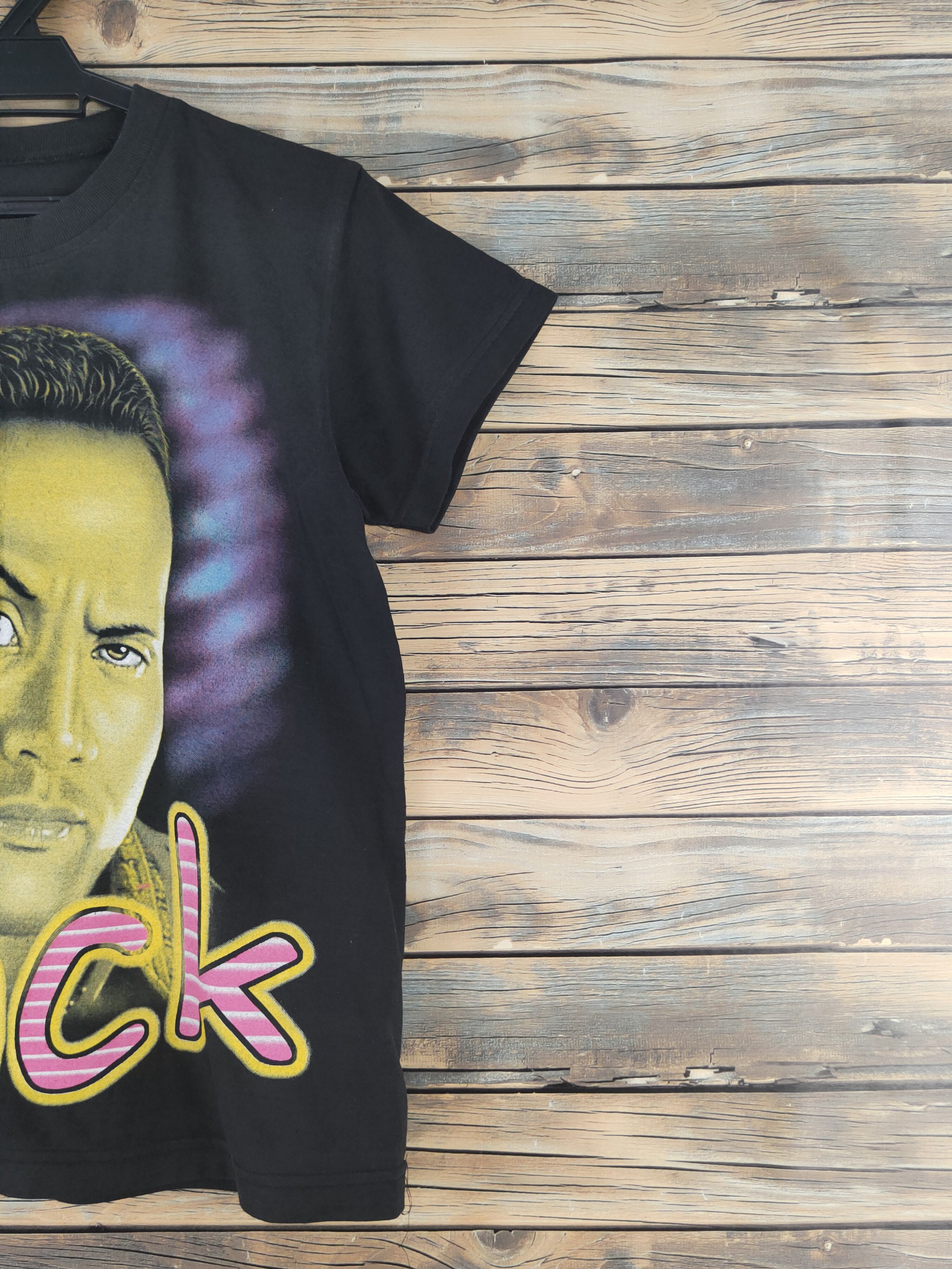 WWF DL vintage wwf Black The Rock Short Sleeve T-shirt #2772 Size US S / EU 44-46 / 1 - 6 Thumbnail