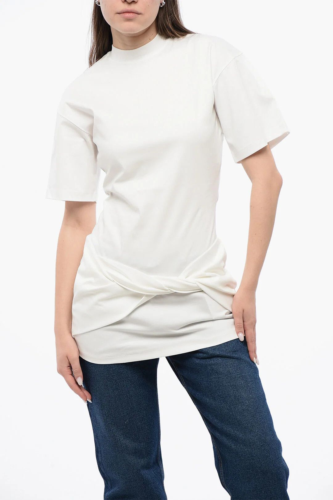 Off-White og1mm0426 Plain Cotton Crewneck T-Shirt in White Size XS / US 0-2 / IT 36-38 - 1 Thumbnail