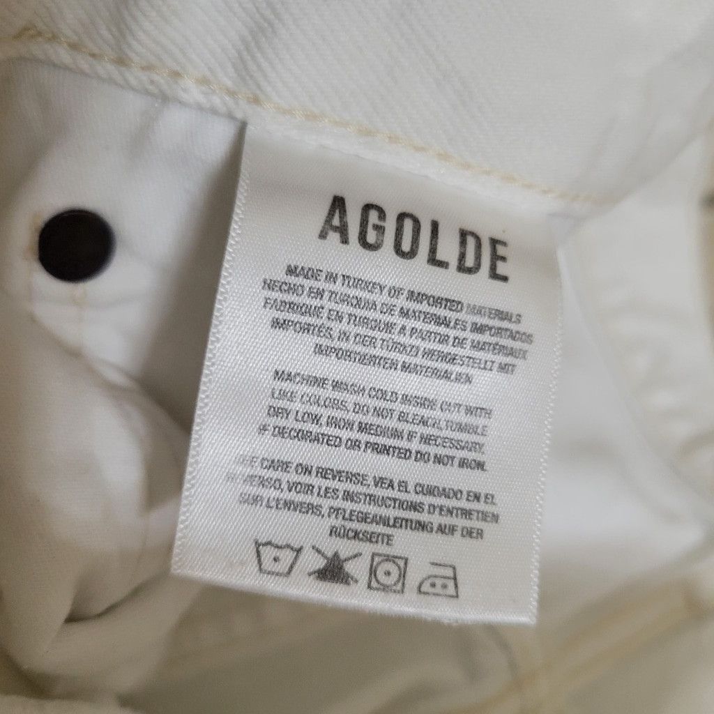 Agolde Agolde Women Distressed Raw Hem Cotton Straight Button-Fly Size 28" / US 6 / IT 42 - 6 Thumbnail