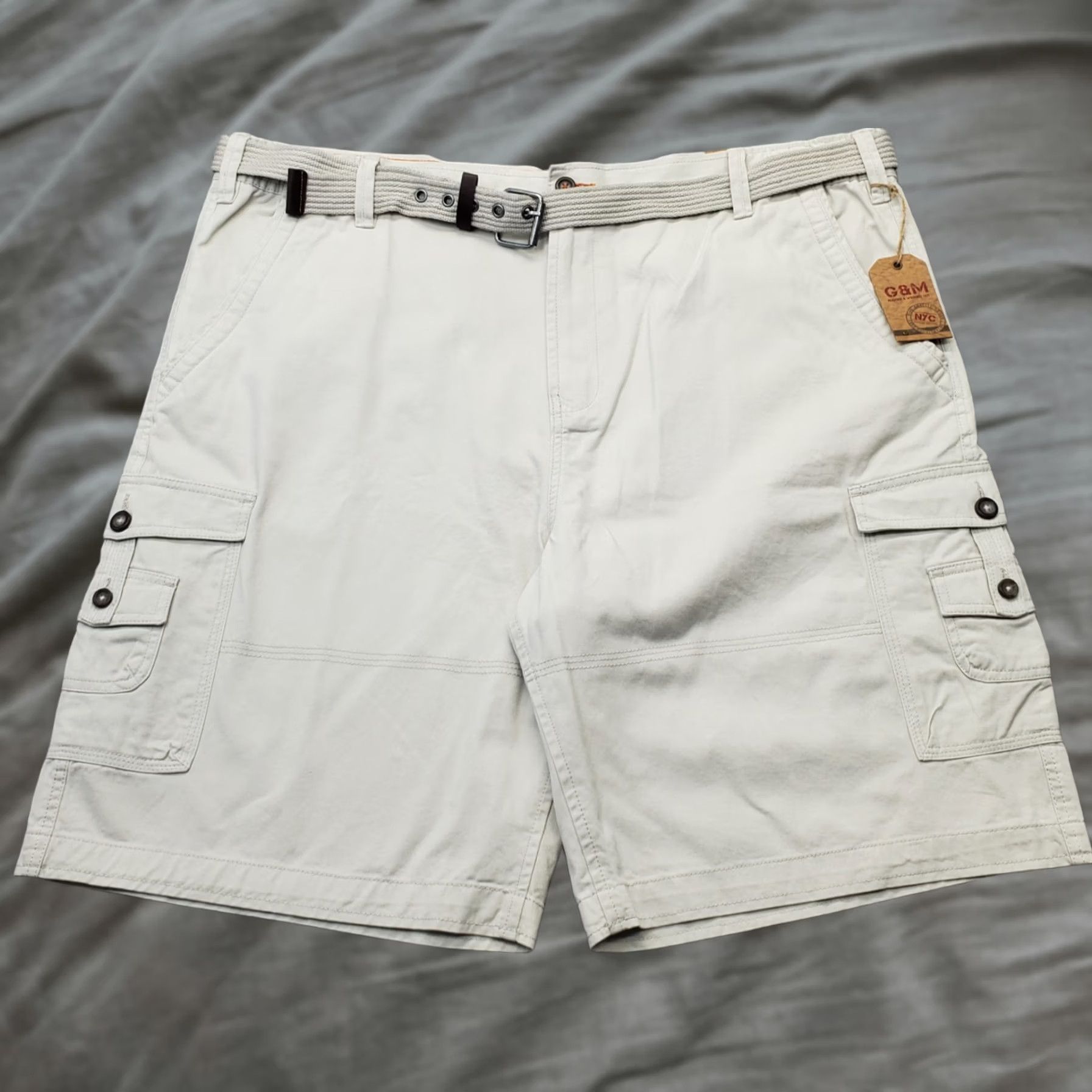 George George & Martha Mens Cargo Shorts Dallas Rugged Tan 48 Cargo Pocket Inseam 11.25" Regular Size 48 Tan Mens CSST5621 Size US 32 / EU 48 - 1 Thumbnail