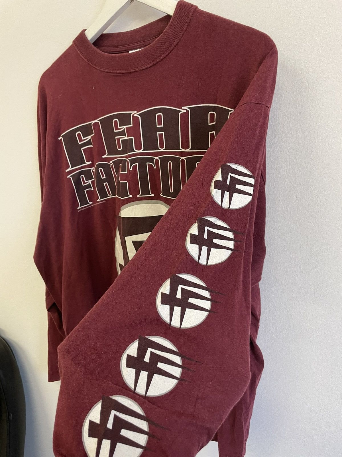 Band Tees × Vintage Fear Factory Logo 2000 Longsleeve Blue Grape Band tees Metal Size US XL / EU 56 / 4 - 3 Thumbnail