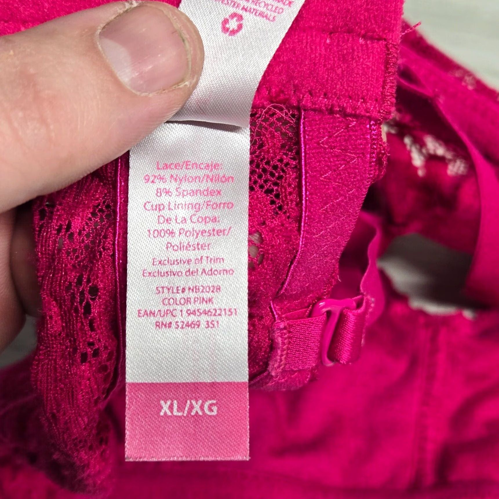 Pinko PINK No Boundaries Pink Lace Bra Adult Women's XL Extra Large Bra Women's XL Pink 90s? Size ONE SIZE - 5 Thumbnail