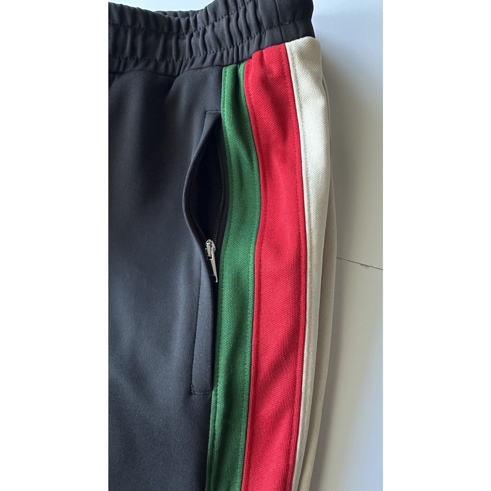 Gucci Neoprene Black Web Jogging Pants 3XL (36”) 698461