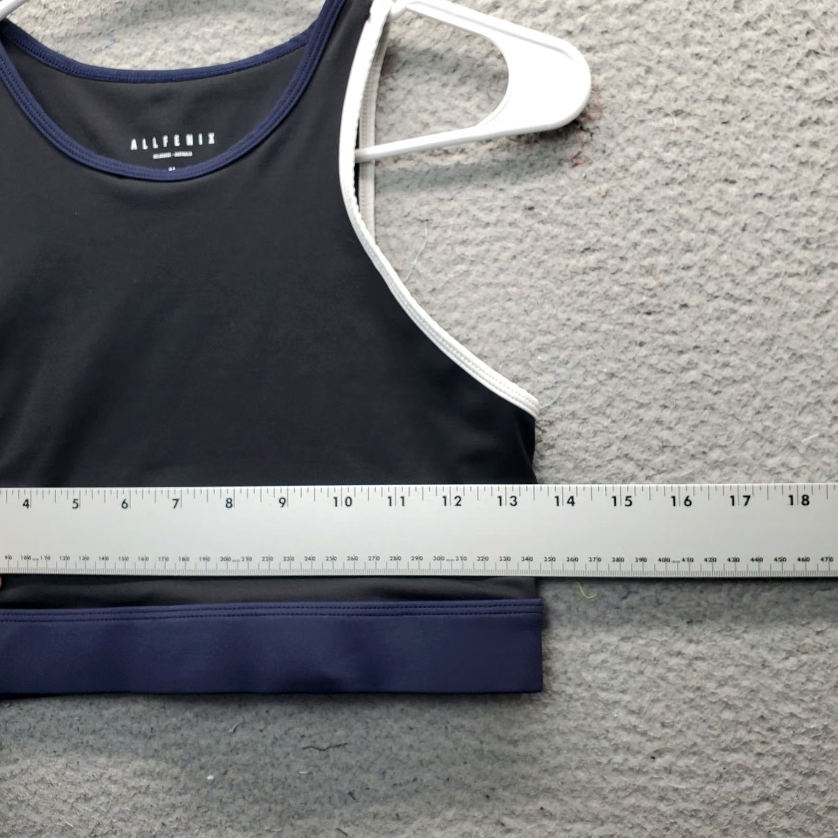 Vintage AllFenix Sports Bra Womens M Black Stretch Athletic Gym Training Round Neck Shirt Size ONE SIZE - 4 Thumbnail