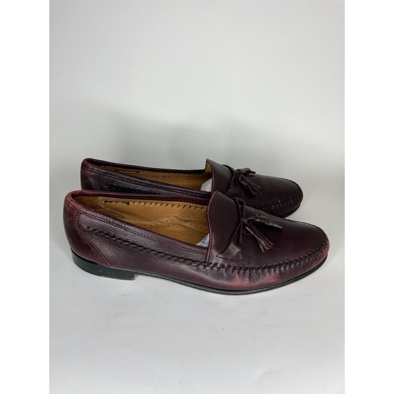 Daniele Fiesoli Daniele Lepori Burgundy Leather Tassel Loafers Dress Shoes M Size US 11 / EU 44 - 3 Thumbnail