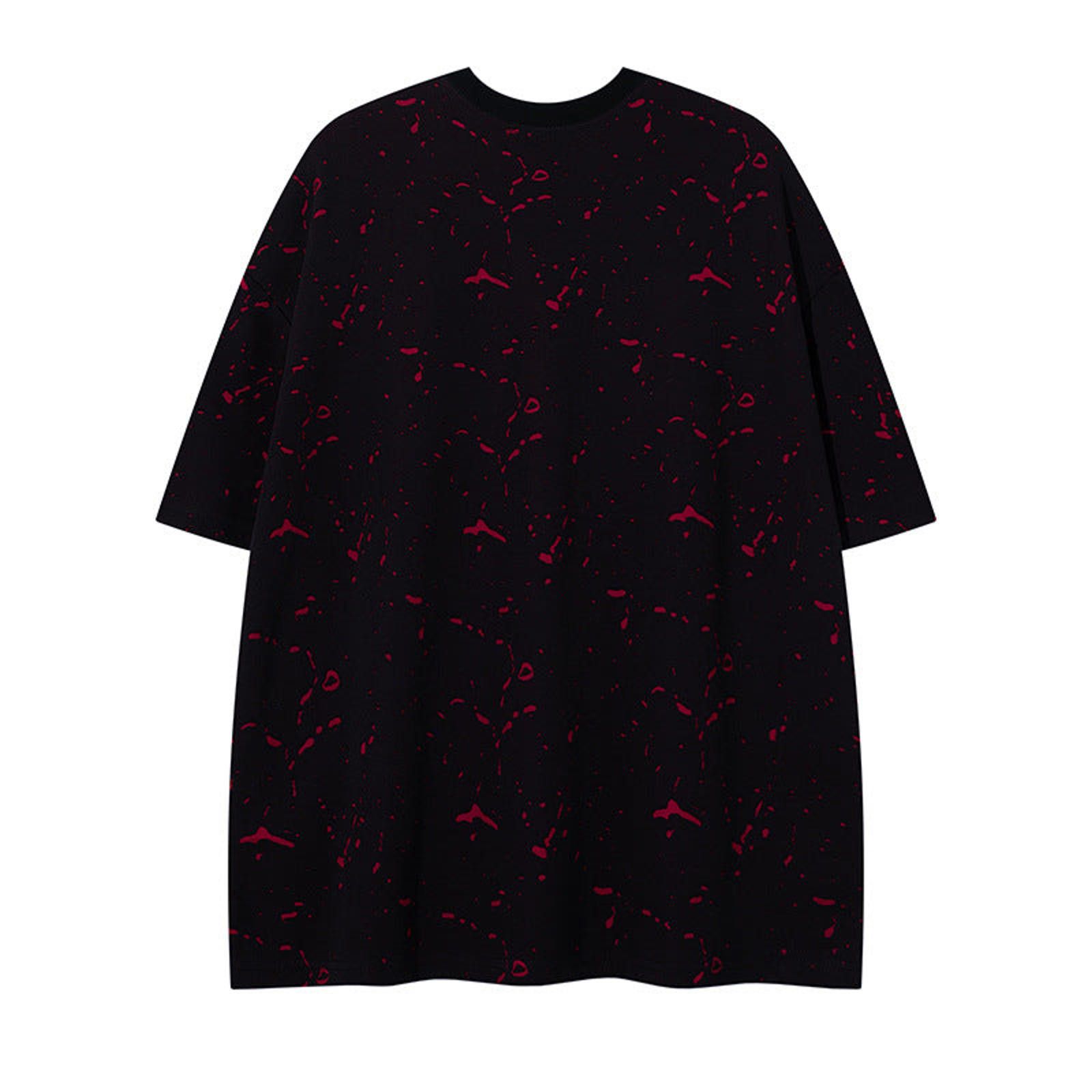 Japanese Brand Graffiti Black Oversized Graphic T-Shirt, Splatter Print Tee Size US M / EU 48-50 / 2 - 2 Thumbnail