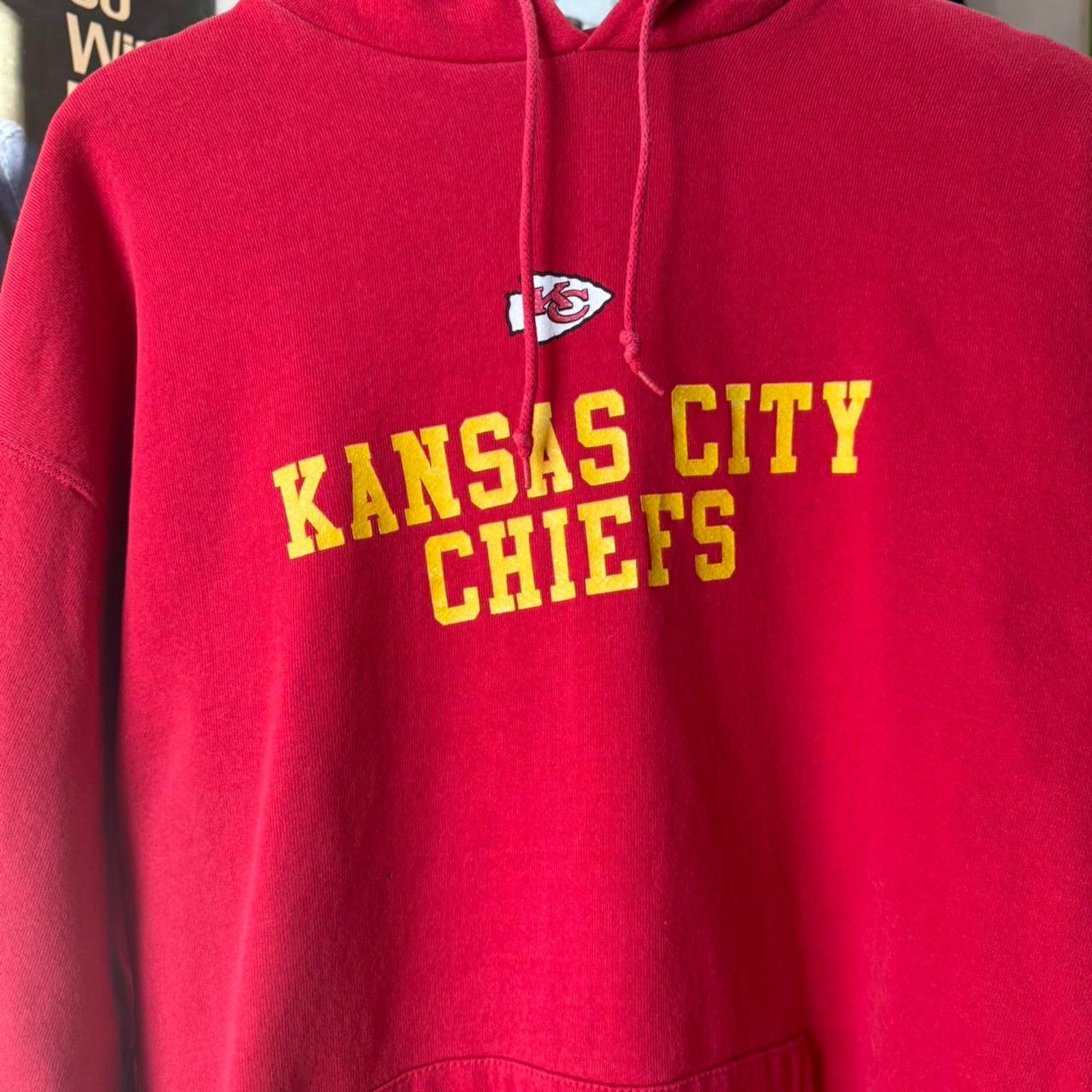NFL × Vintage Vintage 90s Kansas City Chiefs NFL Hoodie Size US XL / EU 56 / 4 - 3 Thumbnail