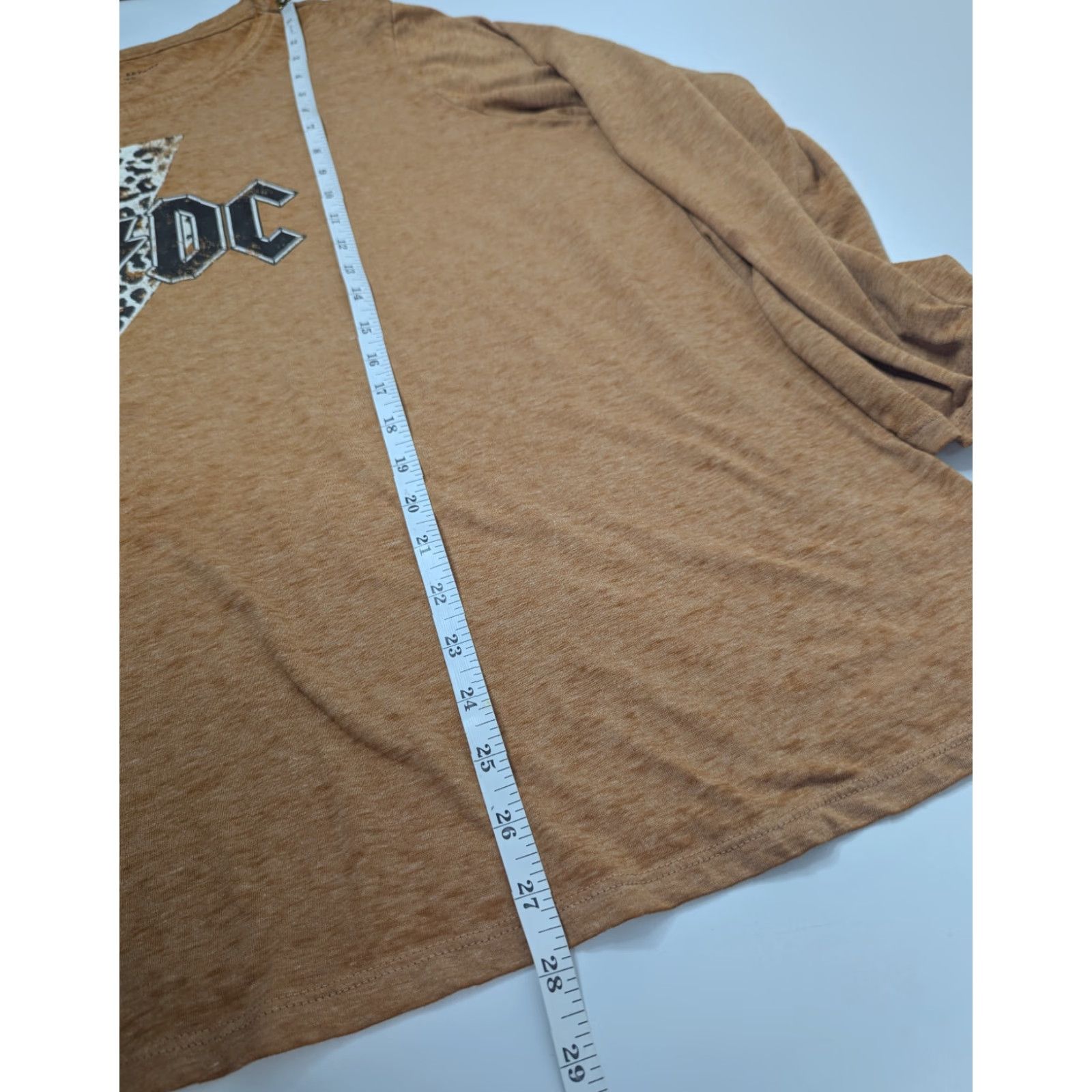 Vintage Lane Bryant Women's Tee Shirt 18/20 AC/DC Band Lightning Bolt Orange Brown Button? Size XXL / US 16-18 / IT 52-54 - 5 Thumbnail