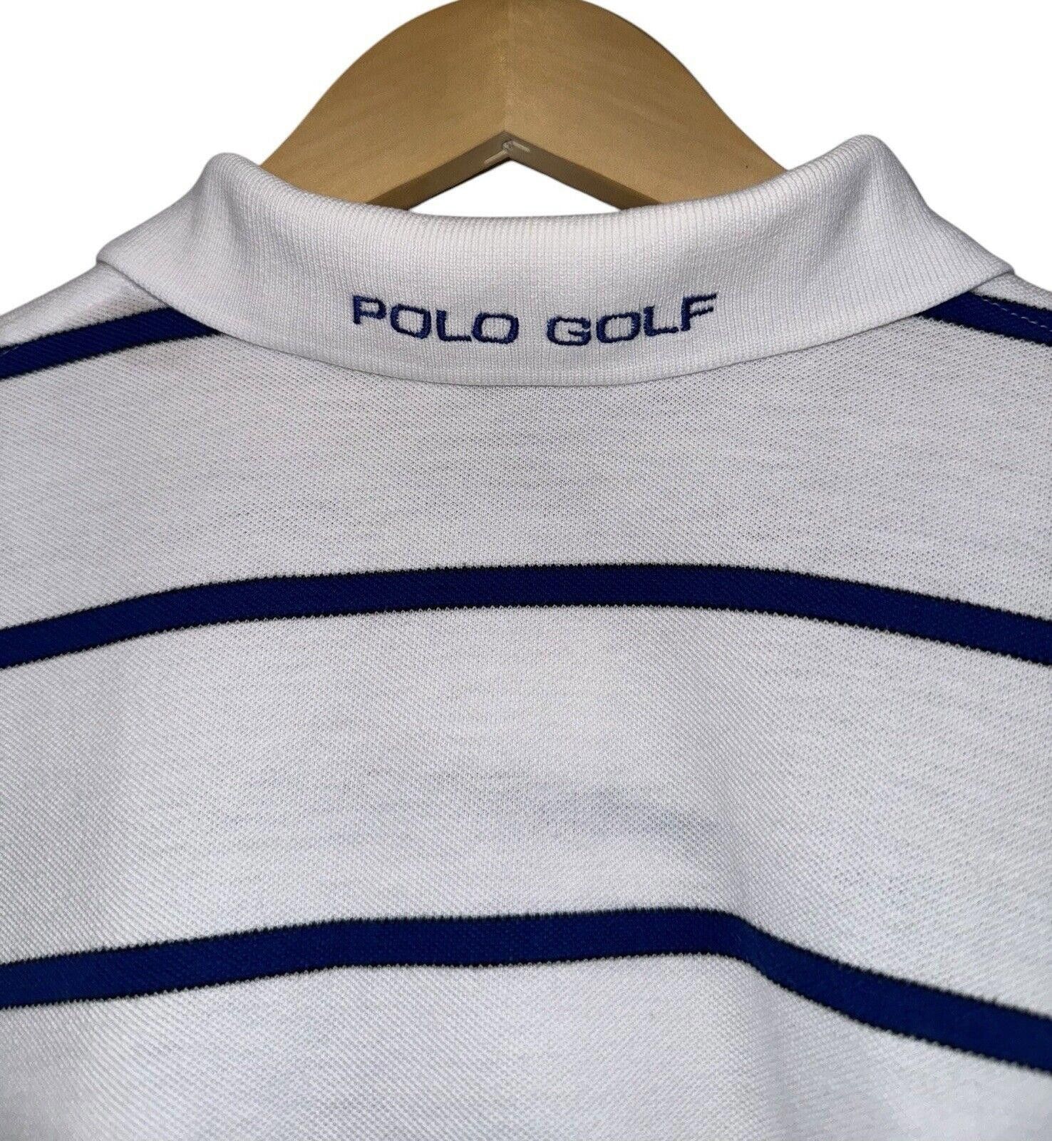 Polo Ralph Lauren Vintage Polo Golf Ralph Lauren White Blue Striped Polo Sz XL Size US XL / EU 56 / 4 - 5 Thumbnail