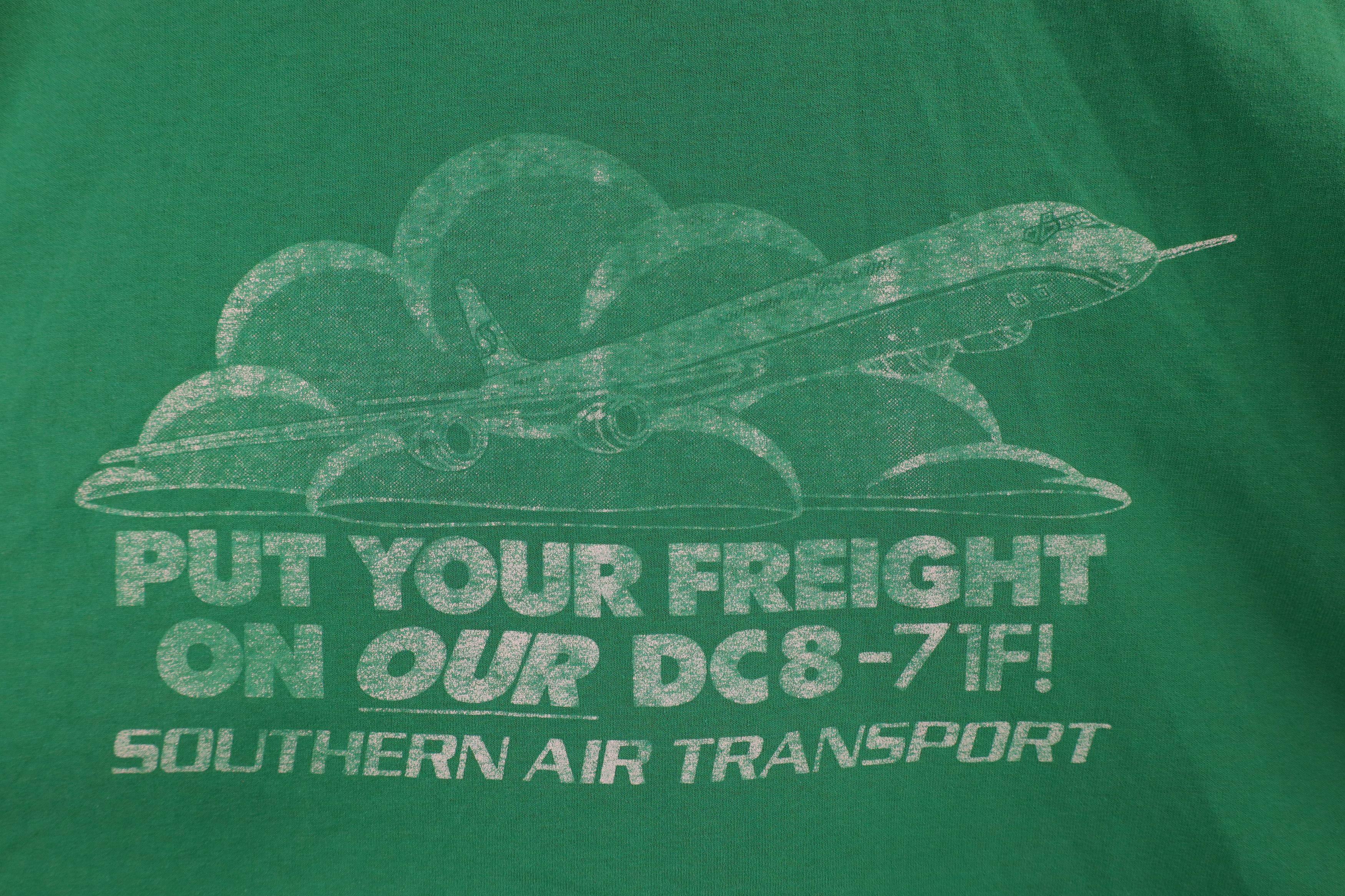 Vintage Vintage 80s Spell Southern Air Transport DC8-71F T-Shirt USA Size US XL / EU 56 / 4 - 4 Thumbnail