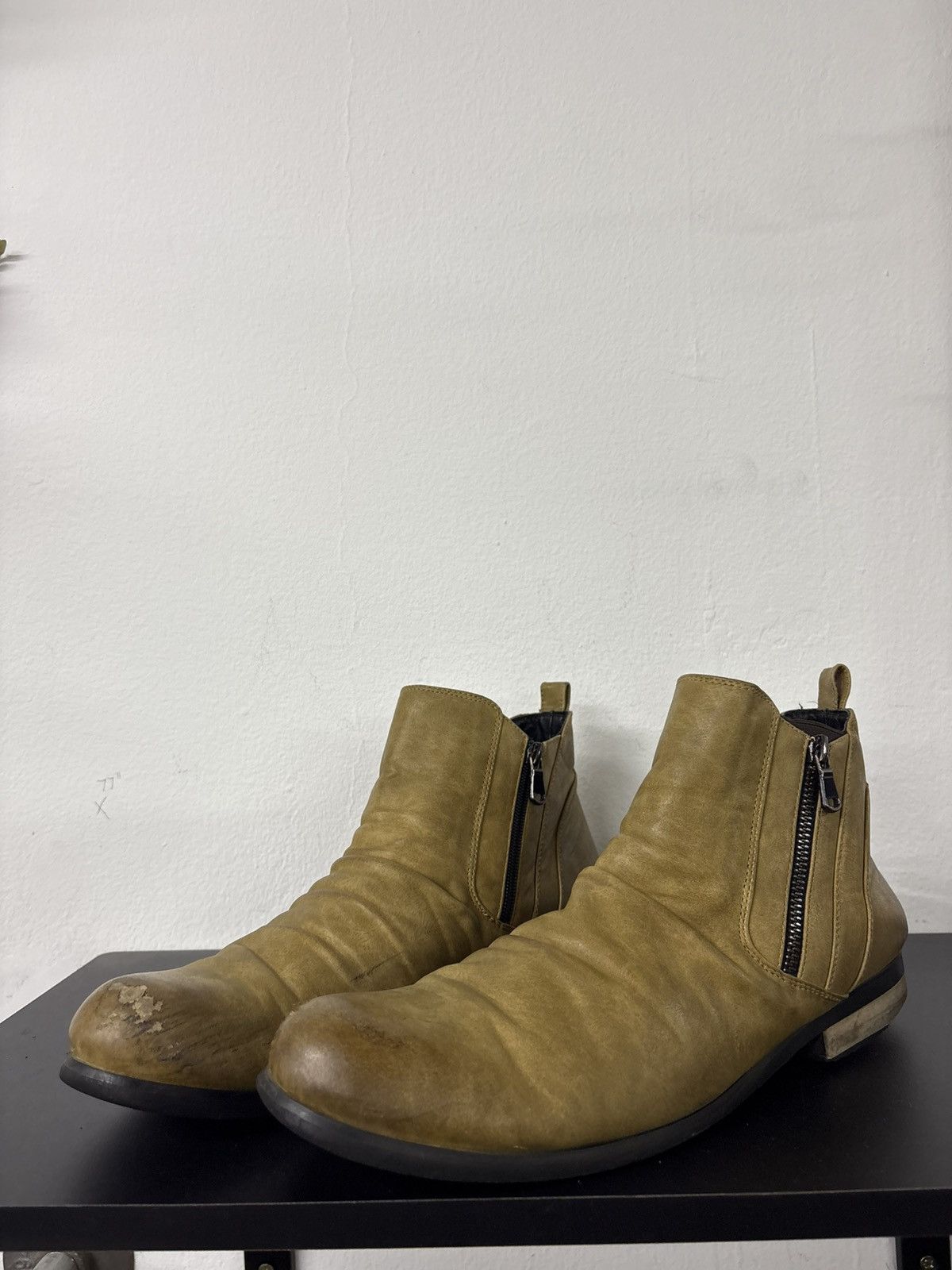 Guidi No Label Side Zip Leather Boots Wrinkle Slouch Boot Size US 11.5 / EU 44-45 - 12 Thumbnail