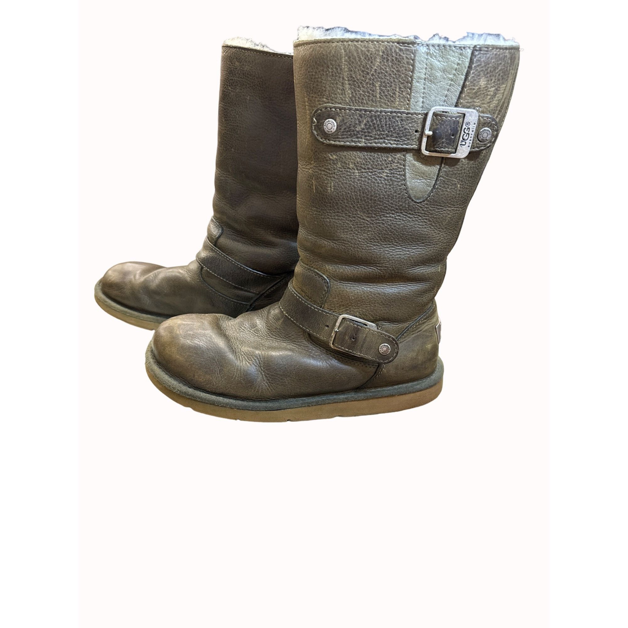 Ugg UGG Australia women’s brown fur lined leather boots size 7 S Size US 7 / IT 37 - 2 Thumbnail