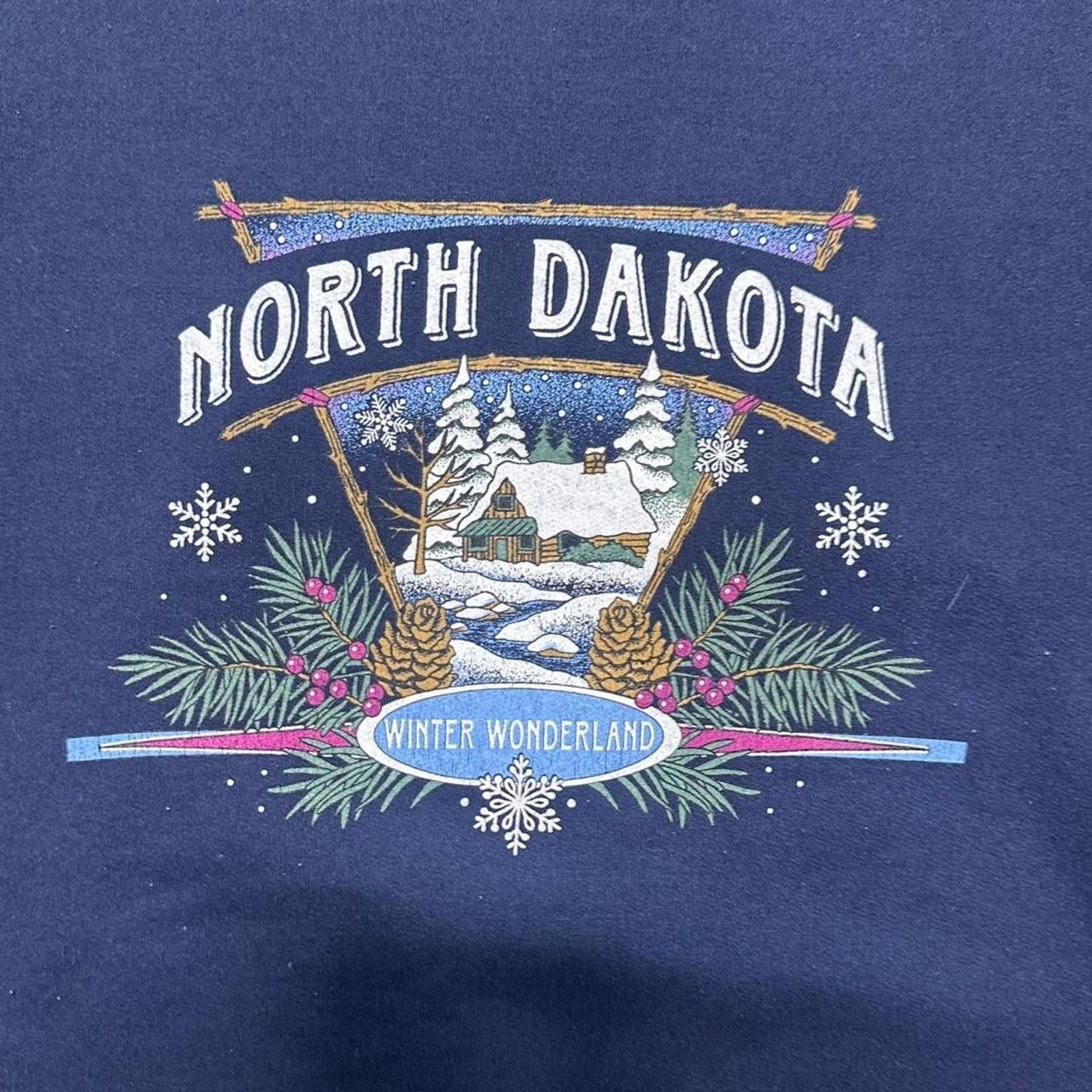 Jerzees Vintage 90s North Dakota Nature Print Crewneck Sweatshirt Size US XL / EU 56 / 4 - 2 Thumbnail