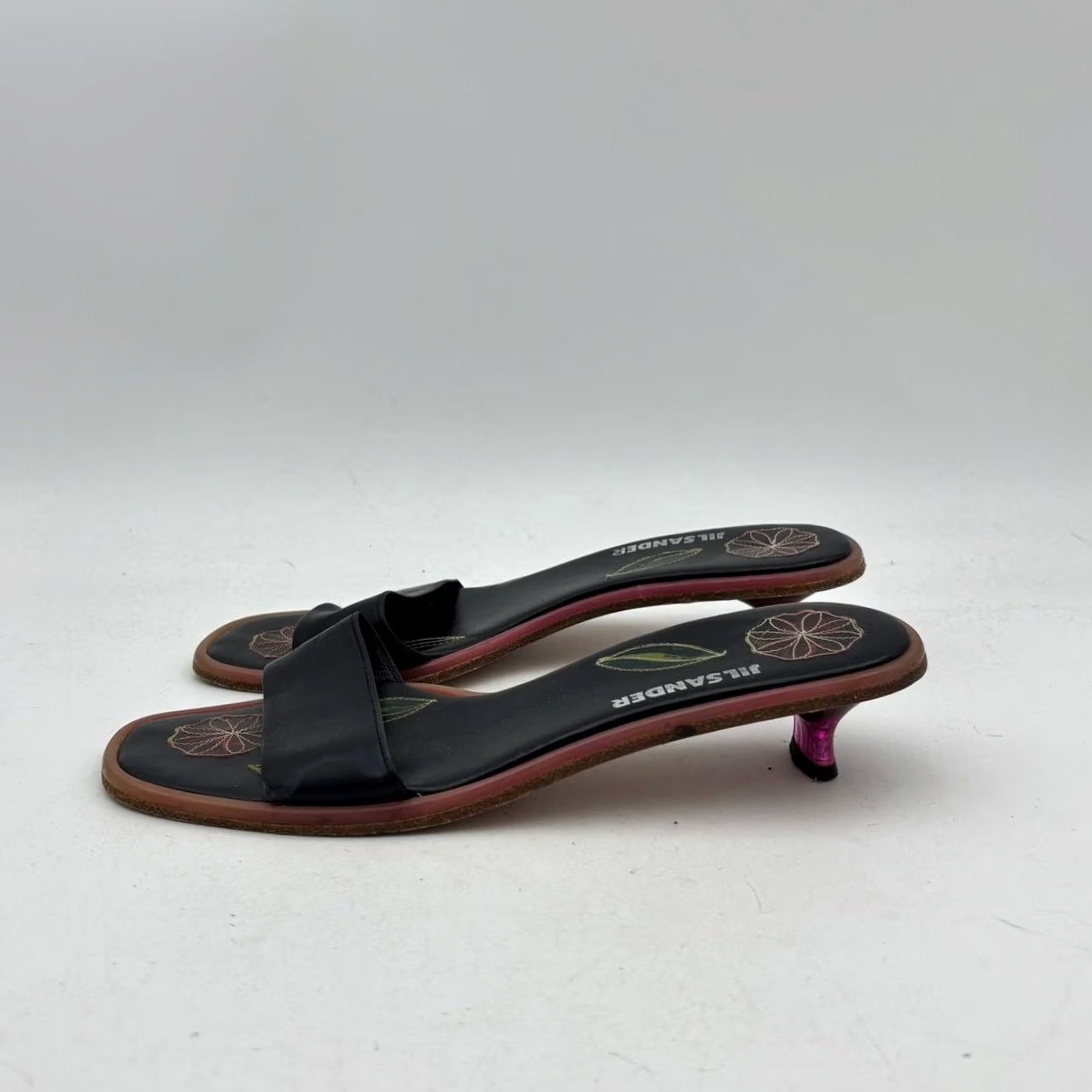 Jil Sander VINTAGE Jil Sander Raf Simons Kitten Heel Sandals Woman US 8 Leather Black Strappy Y2K Rare Floral Womens Size US 8 / IT 38 - 5 Thumbnail