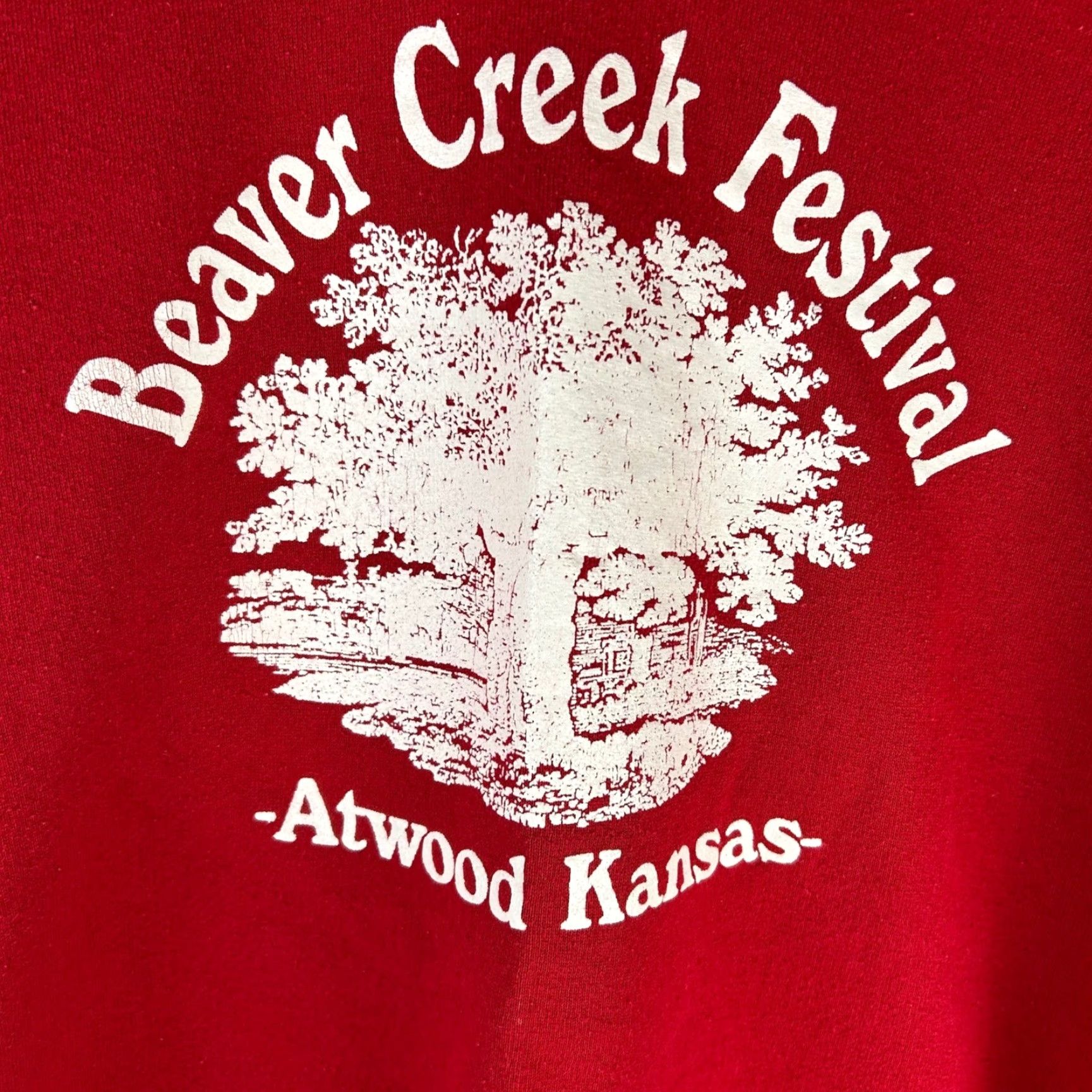 Jerzees VINTAGE Jerzees Beaver Creek Festival Atwood Kansas Crewneck Sweatshirt Red XL Men Graphic Print Pullover Cotton Polyester Knitted USA Size US XL / EU 56 / 4 - 2 Thumbnail